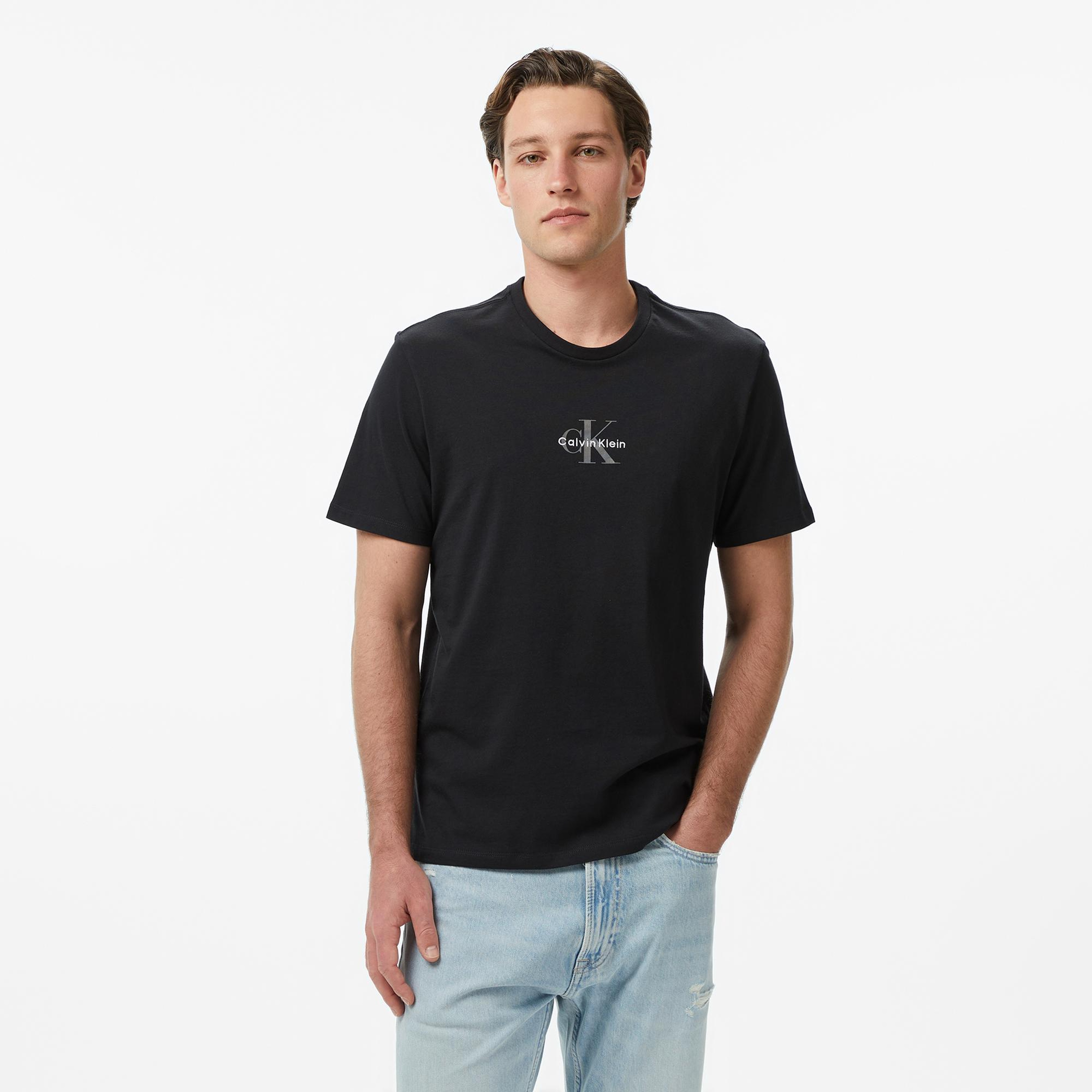 Calvin Klein 30S Micro Monologo Graphic Erkek Siyah T-Shirt