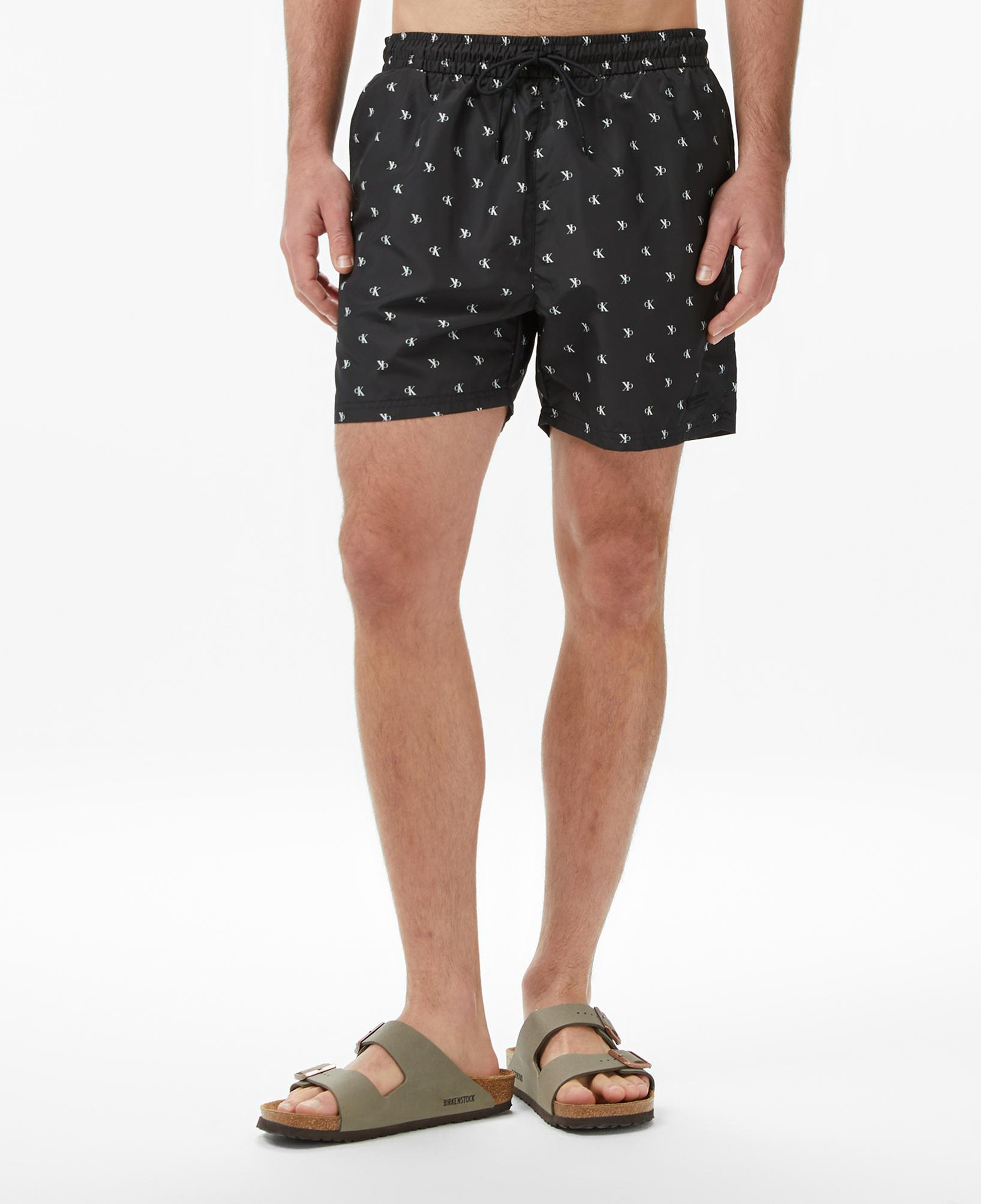 Calvin Klein Medium Drawstring Covered Erkek Siyah Deniz Şortu