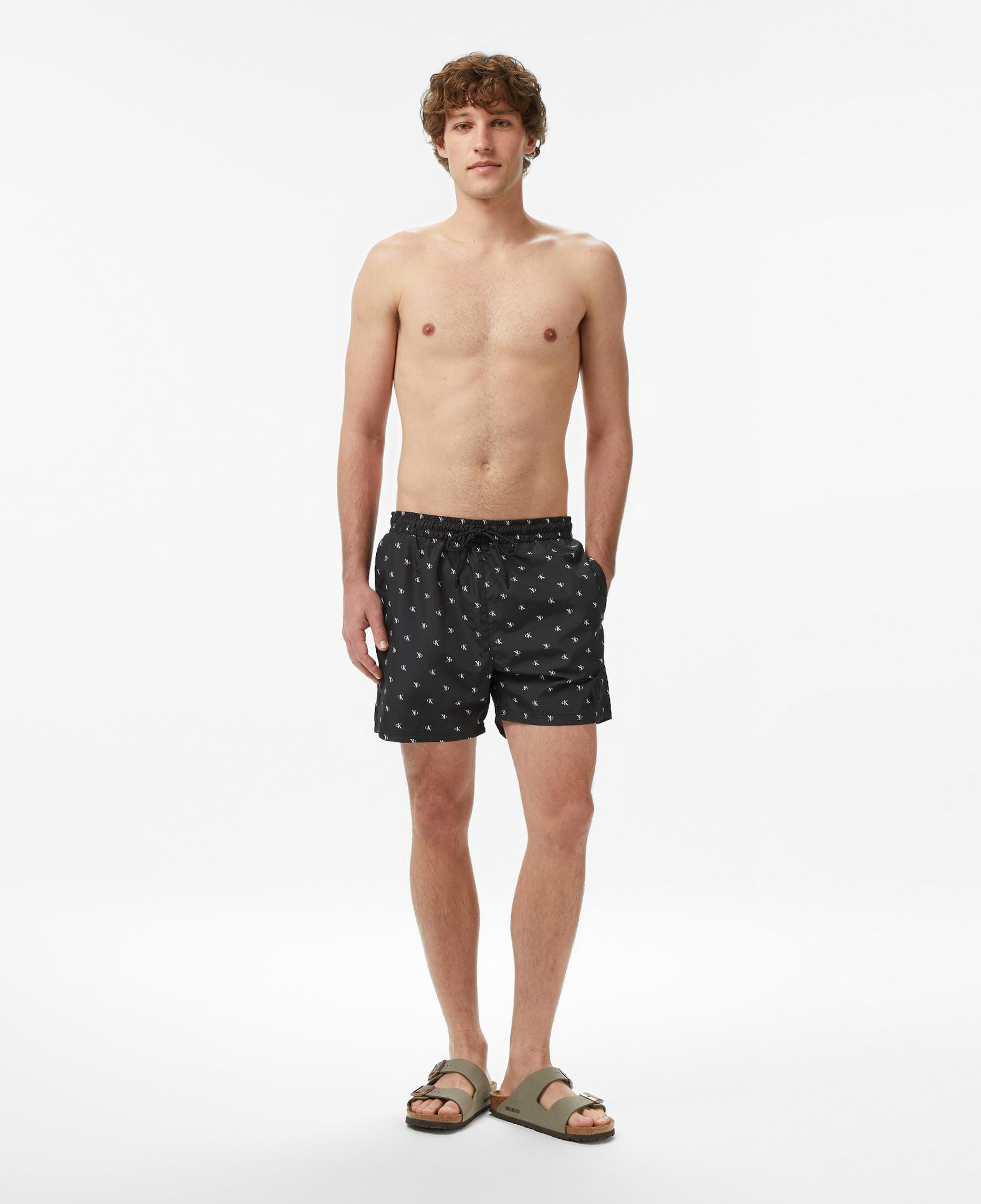 Calvin Klein Medium Drawstring Covered Erkek Siyah Deniz Şortu