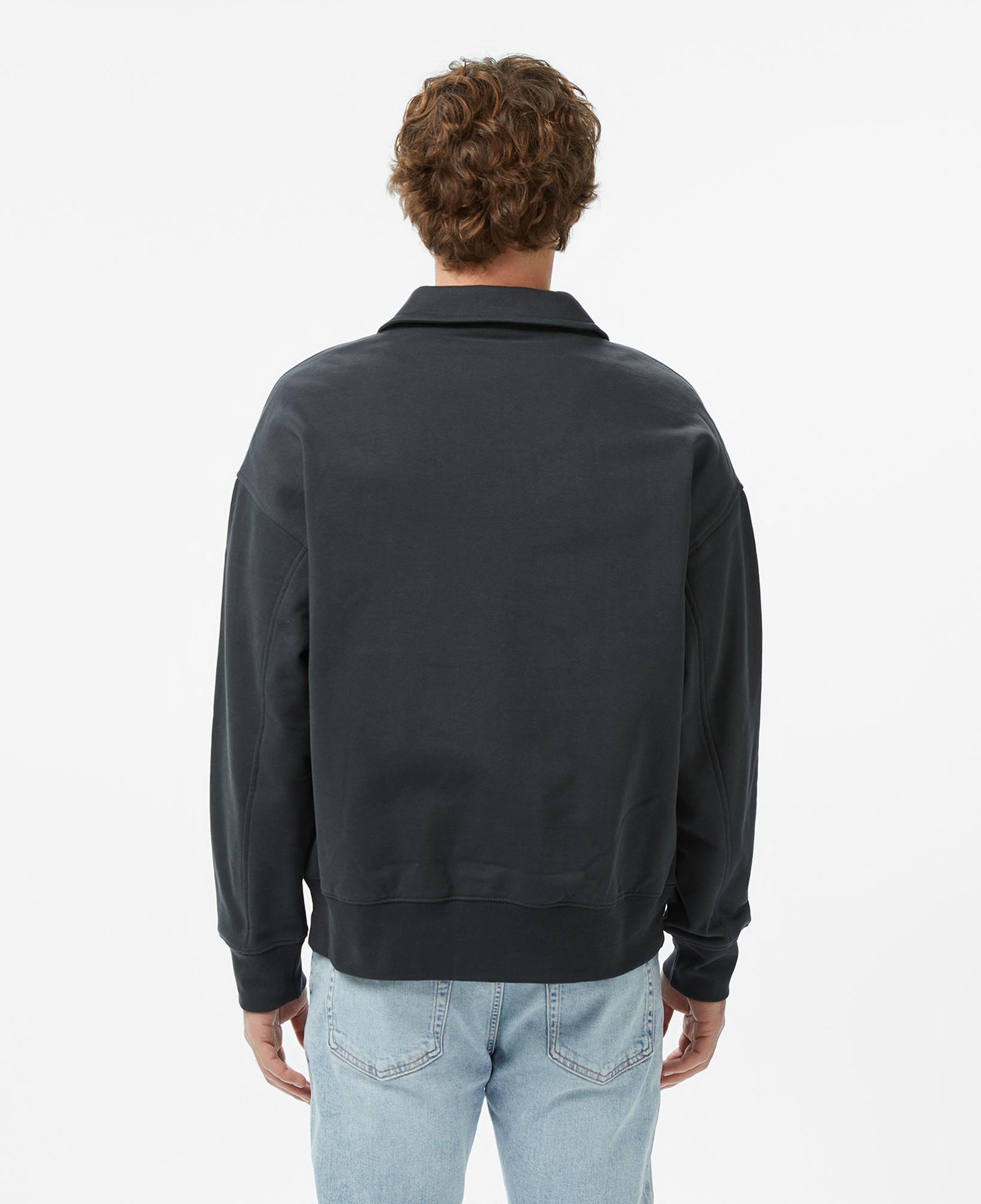 Calvin Klein Waffle-Lined Premium Erkek Gri Sweatshirt