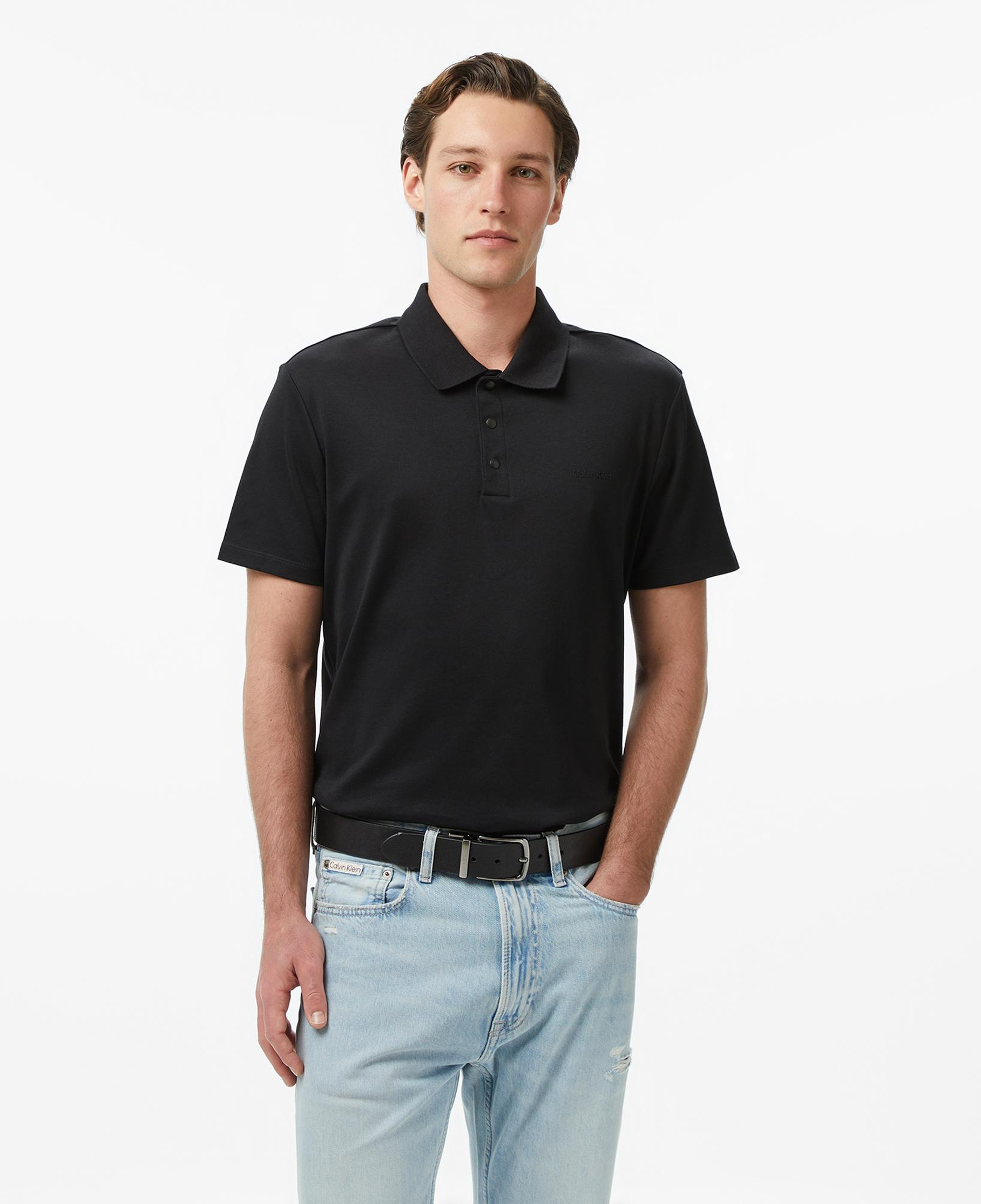 Calvin Klein Tech Interlock Erkek Siyah Polo