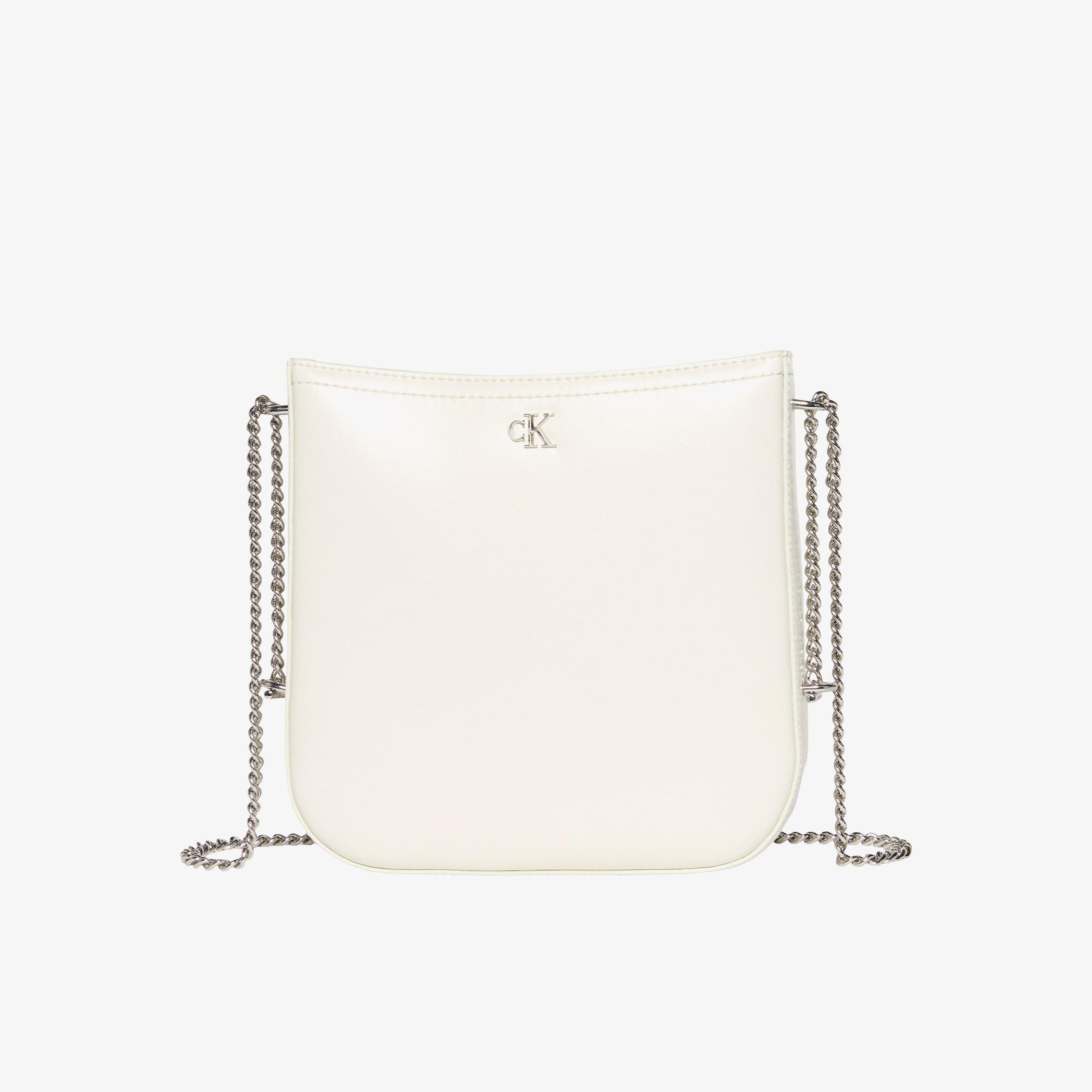 Calvin Klein Saddle With Chain Kadın Beyaz Çapraz Çanta