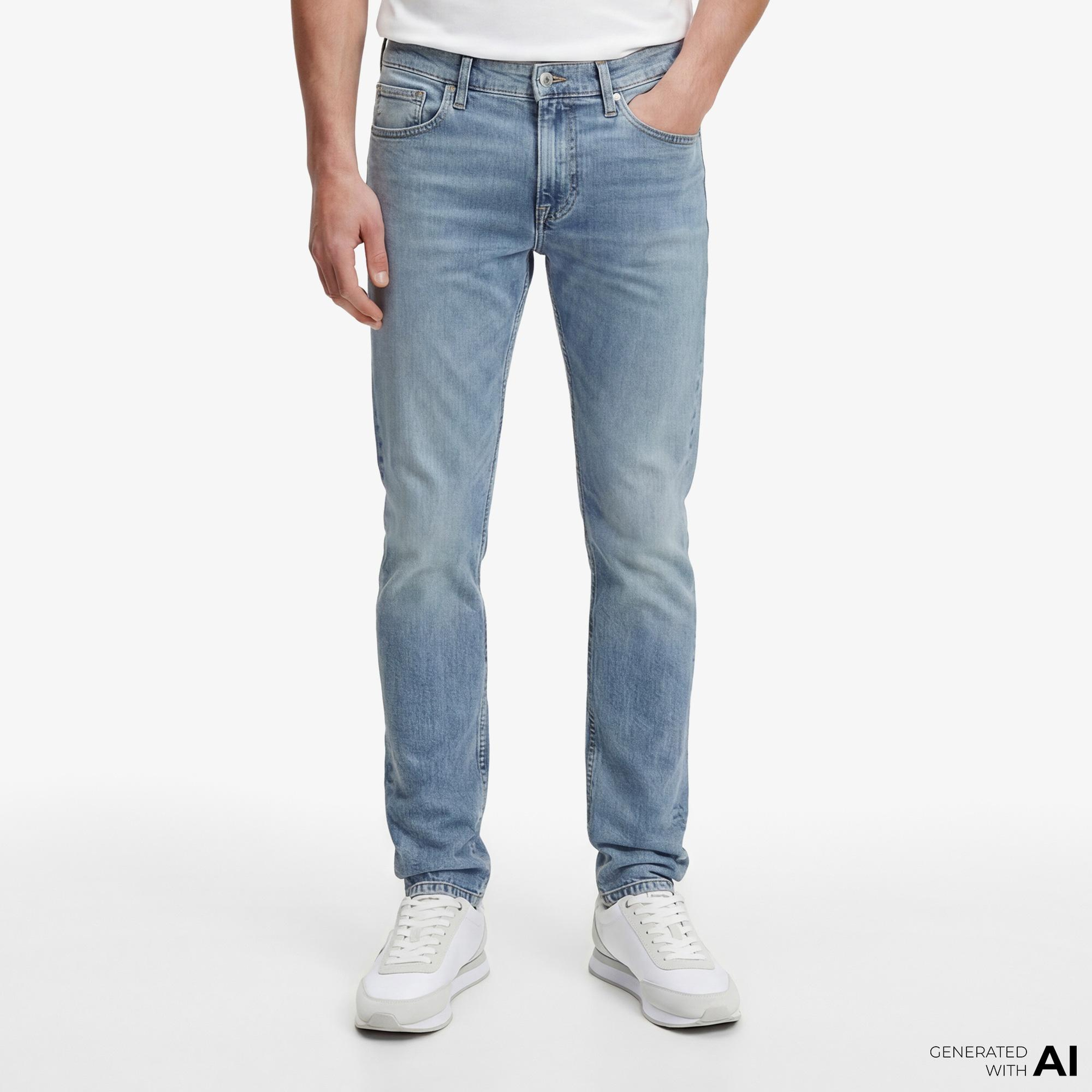 Calvin Klein Slim Taper Dispatcher Erkek Mavi Jean