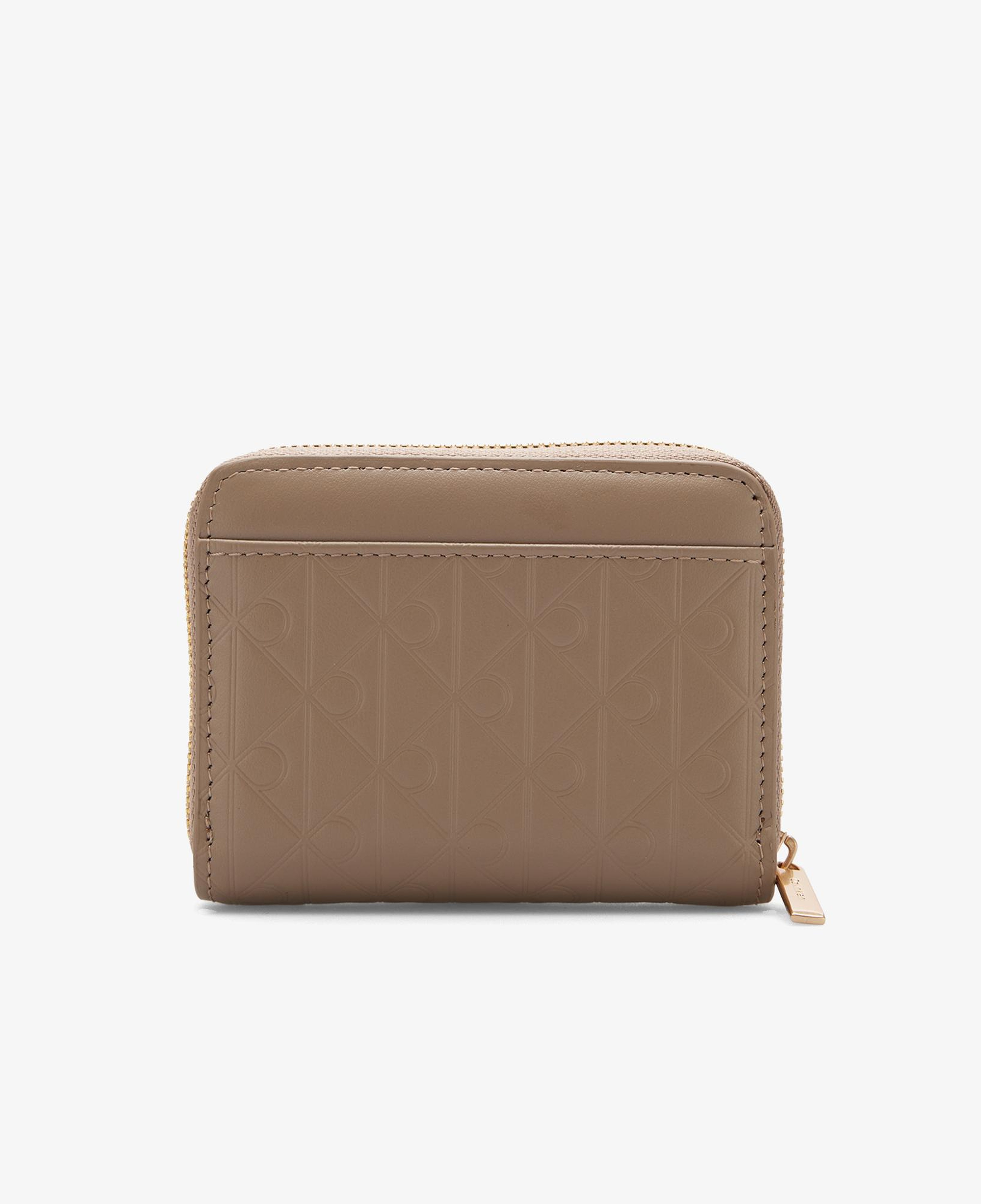 Calvin Klein Emblem Embossed Zip Around Kadın Kahverengi Cüzdan