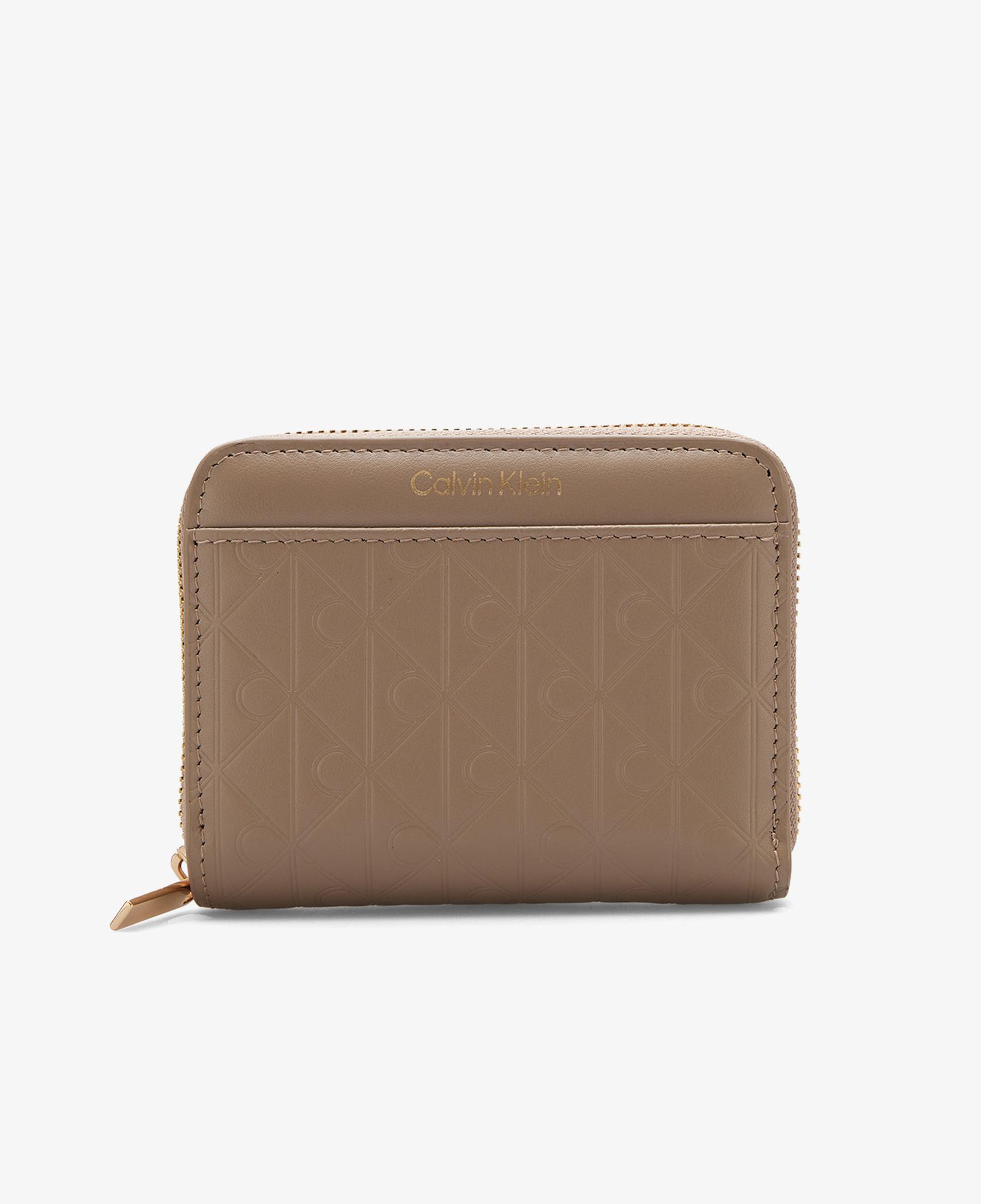 Calvin Klein Emblem Embossed Zip Around Kadın Kahverengi Cüzdan