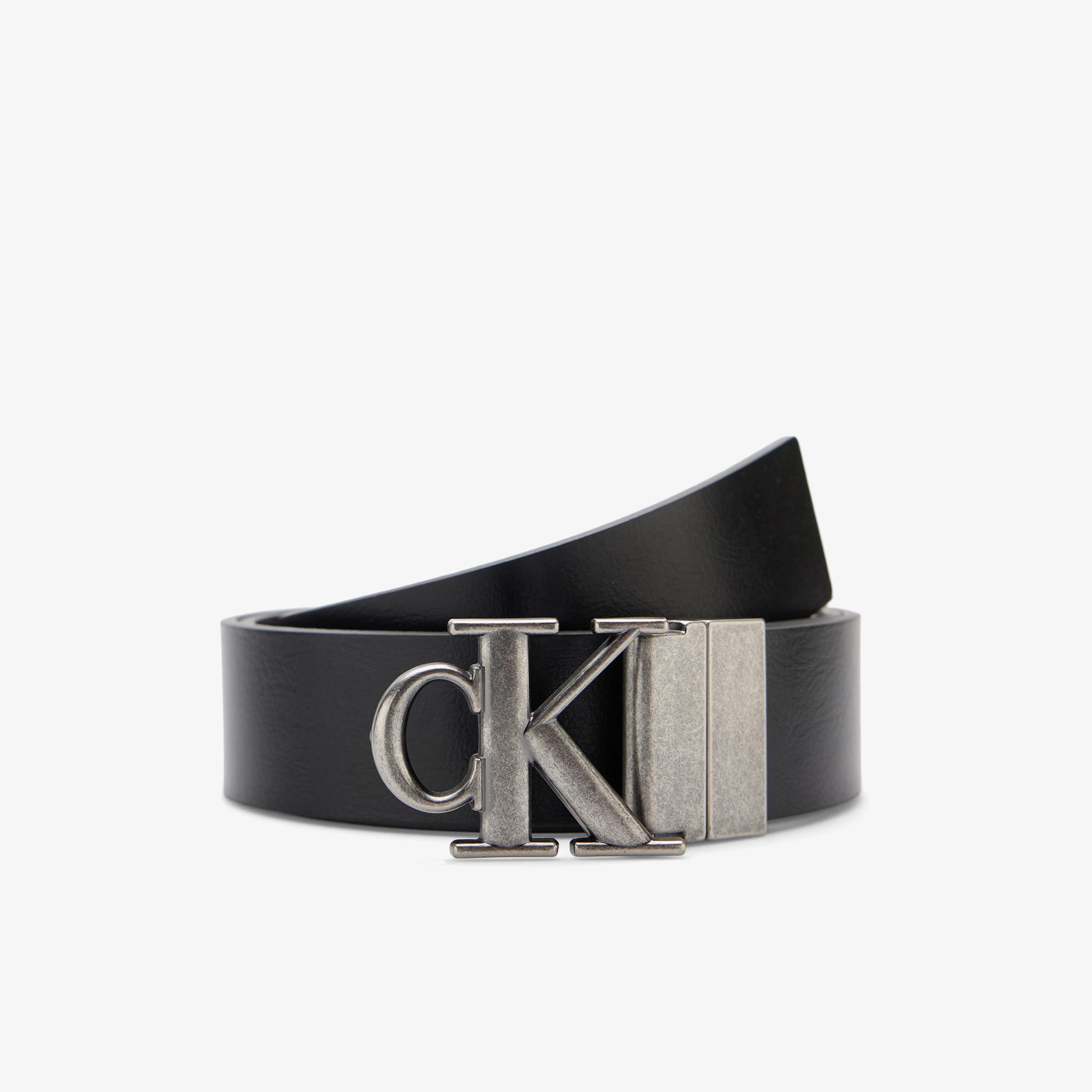 Calvin Klein Buckle Tumbled 35mm Erkek Siyah Kemer