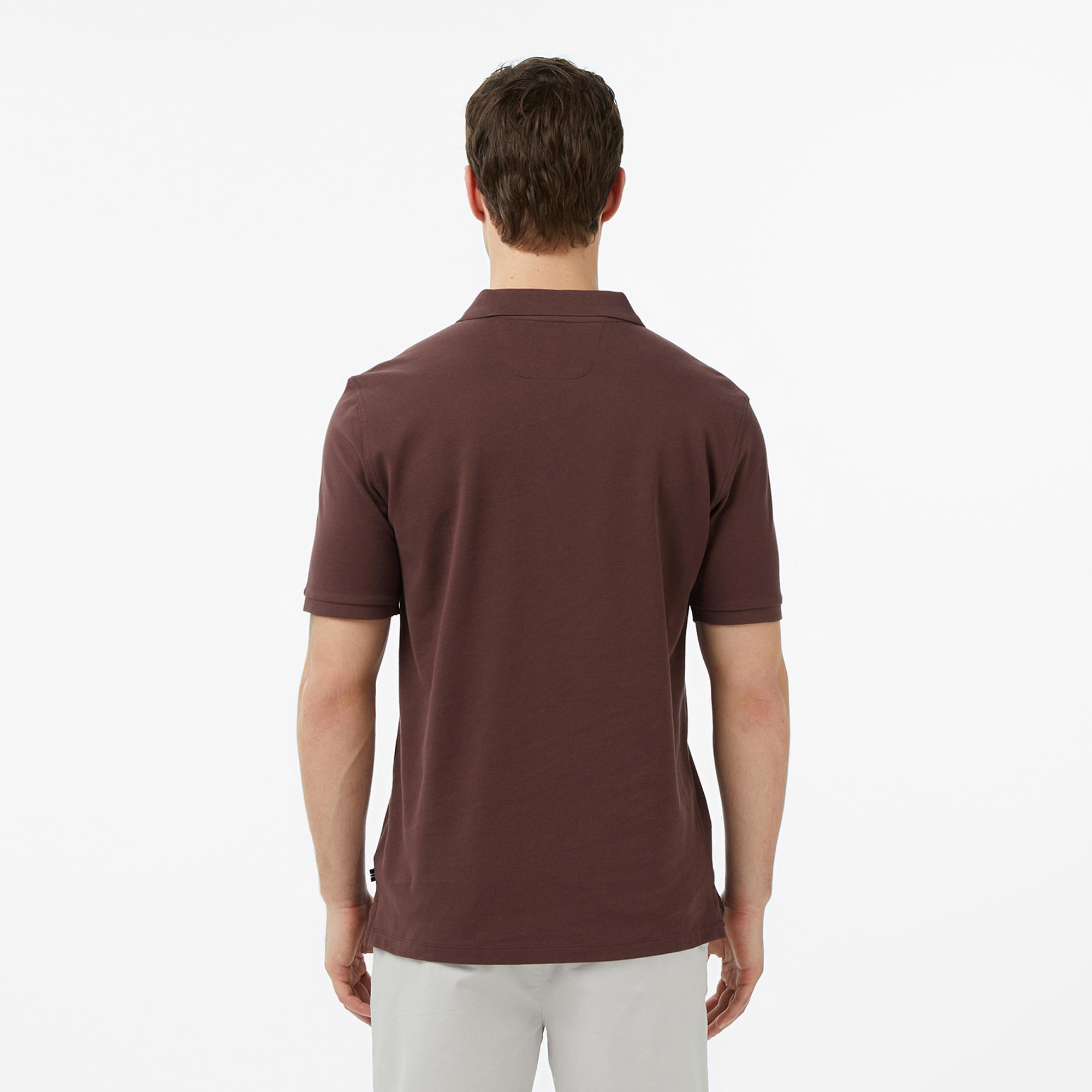 Nautica Erkek Kahverengi Regular Fit Polo Yaka T-Shirt
