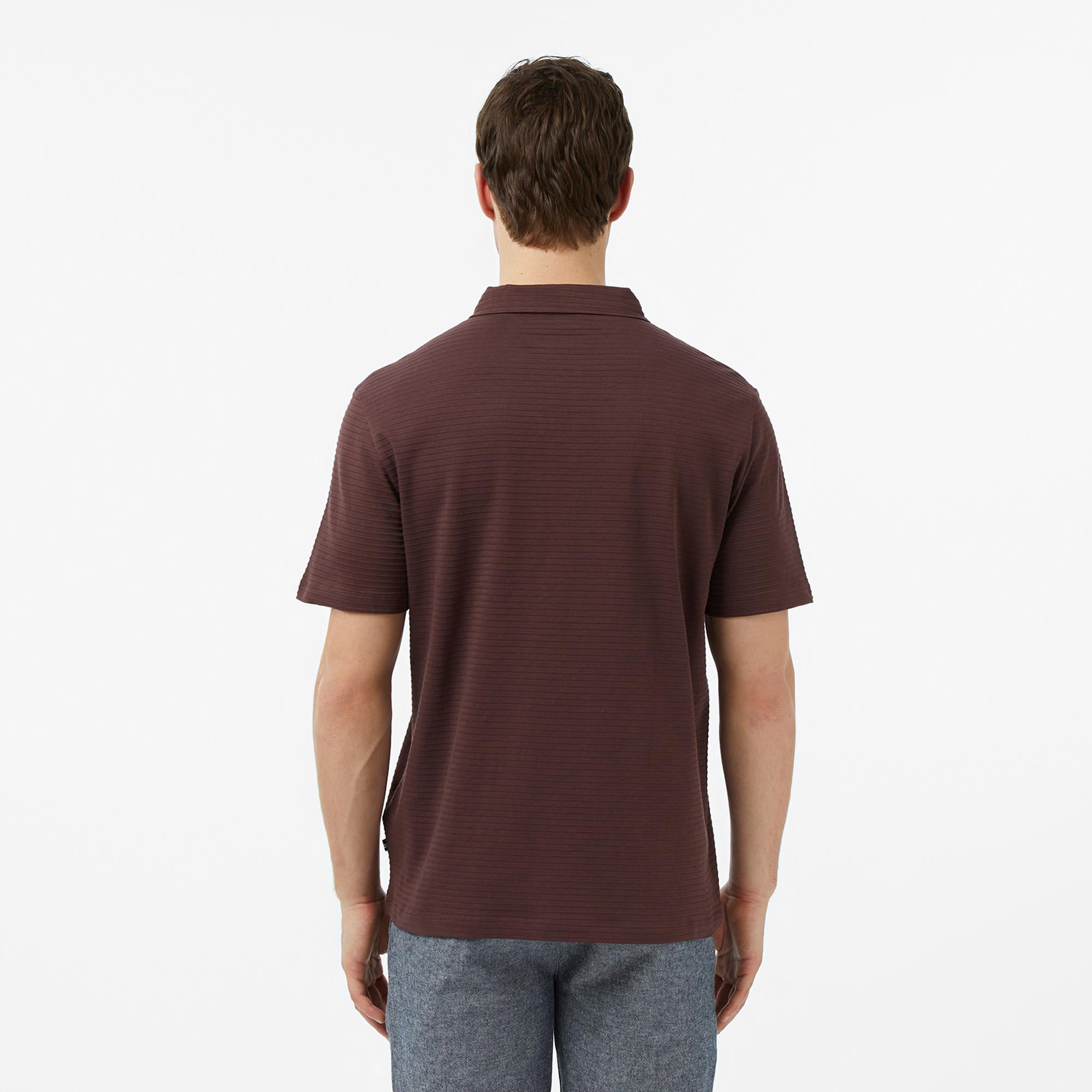 Nautica Erkek Kahverengi Regular Fit Çizgili Polo Yaka T-Shirt