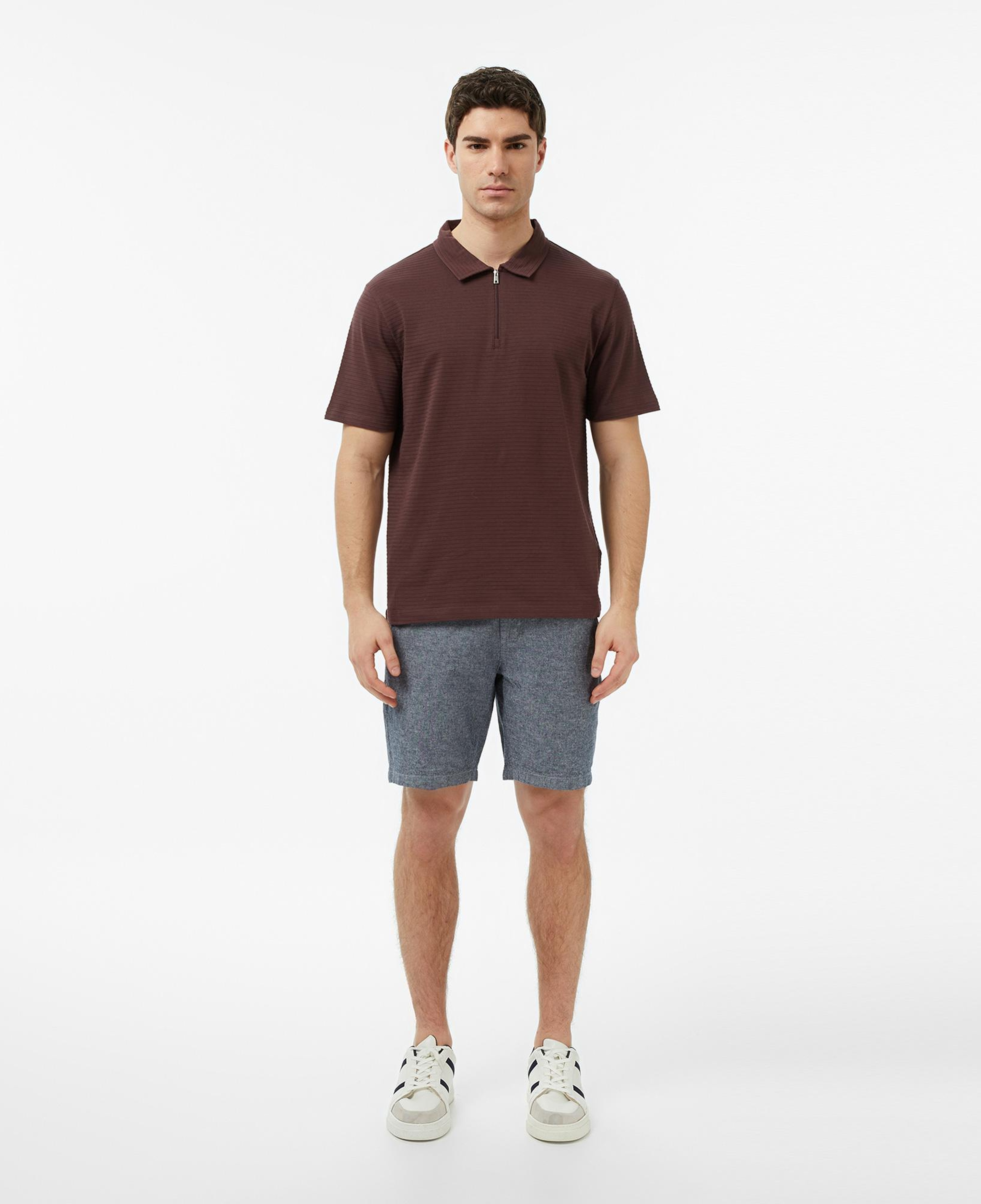 Nautica Erkek Kahverengi Regular Fit Çizgili Polo Yaka T-Shirt