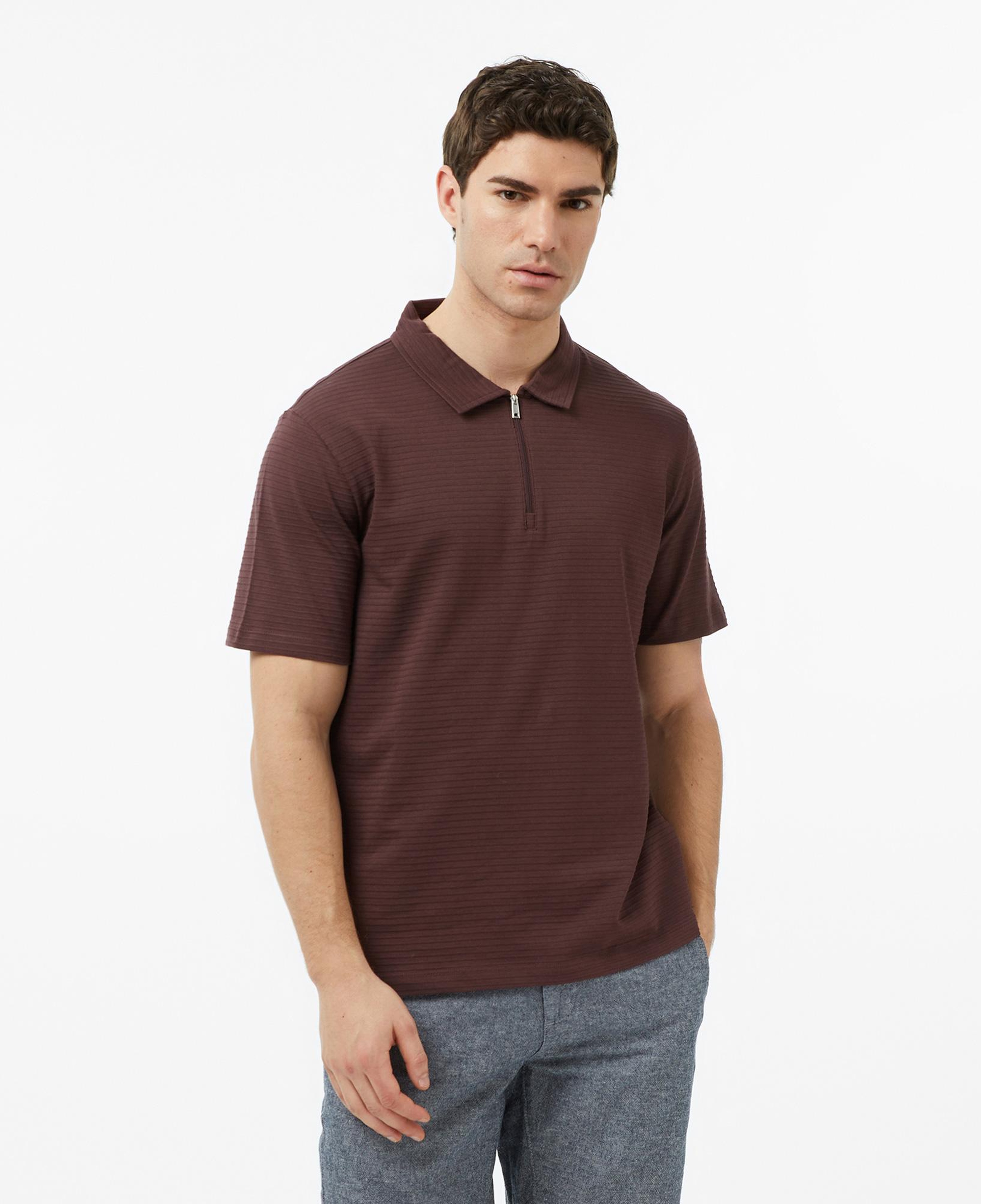 Nautica Erkek Kahverengi Regular Fit Çizgili Polo Yaka T-Shirt