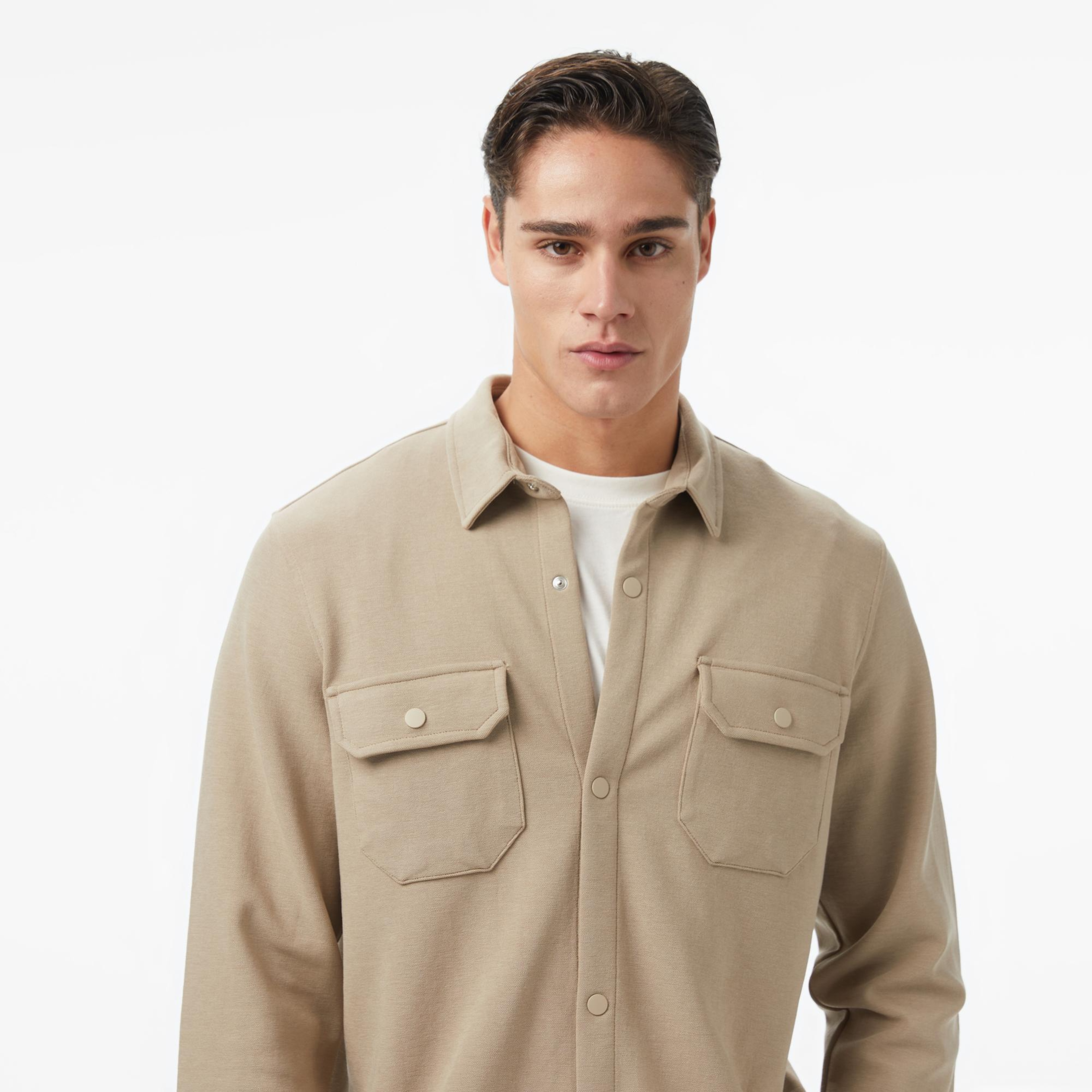 Nautica Erkek Bej Classic Fit Gömlek