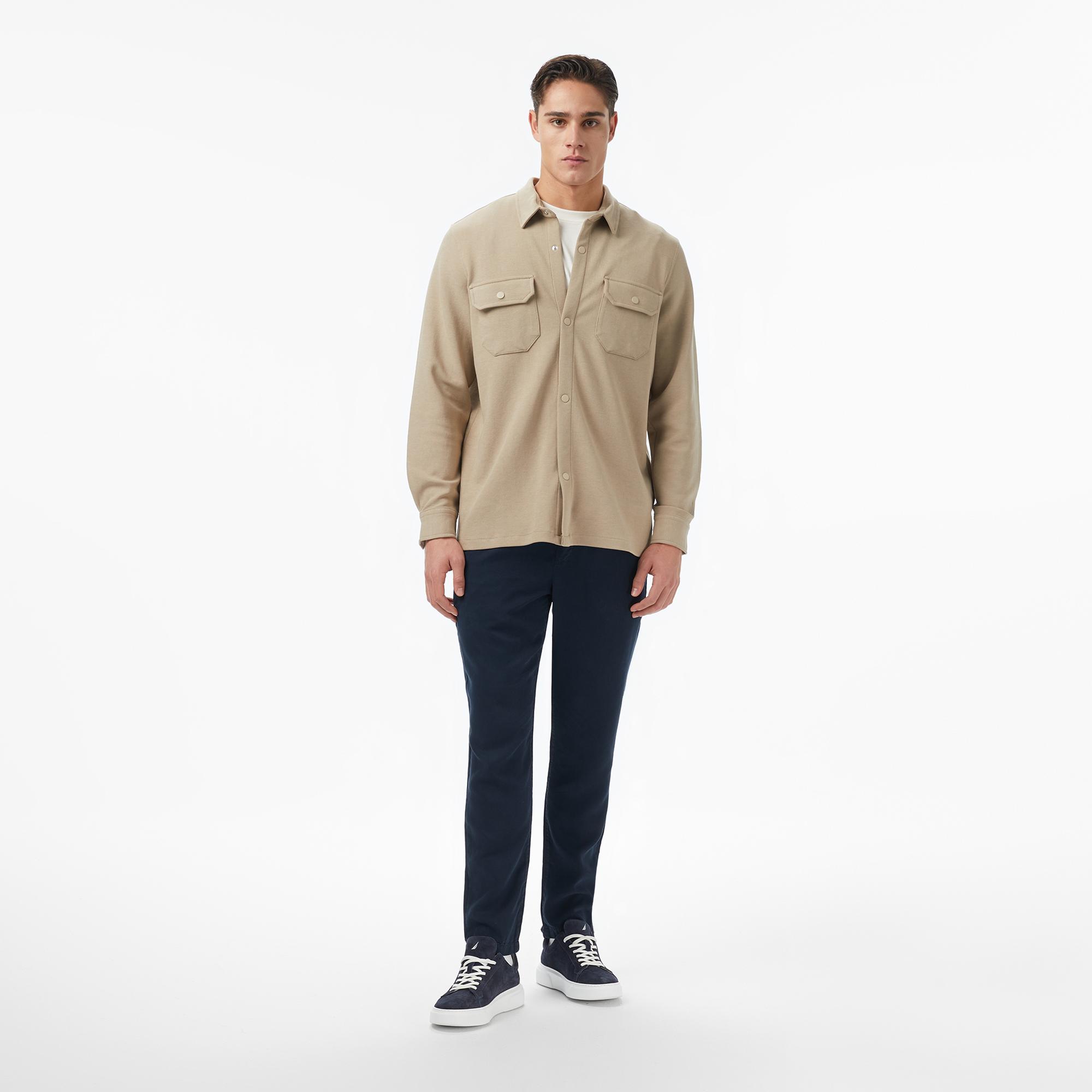 Nautica Erkek Bej Classic Fit Gömlek