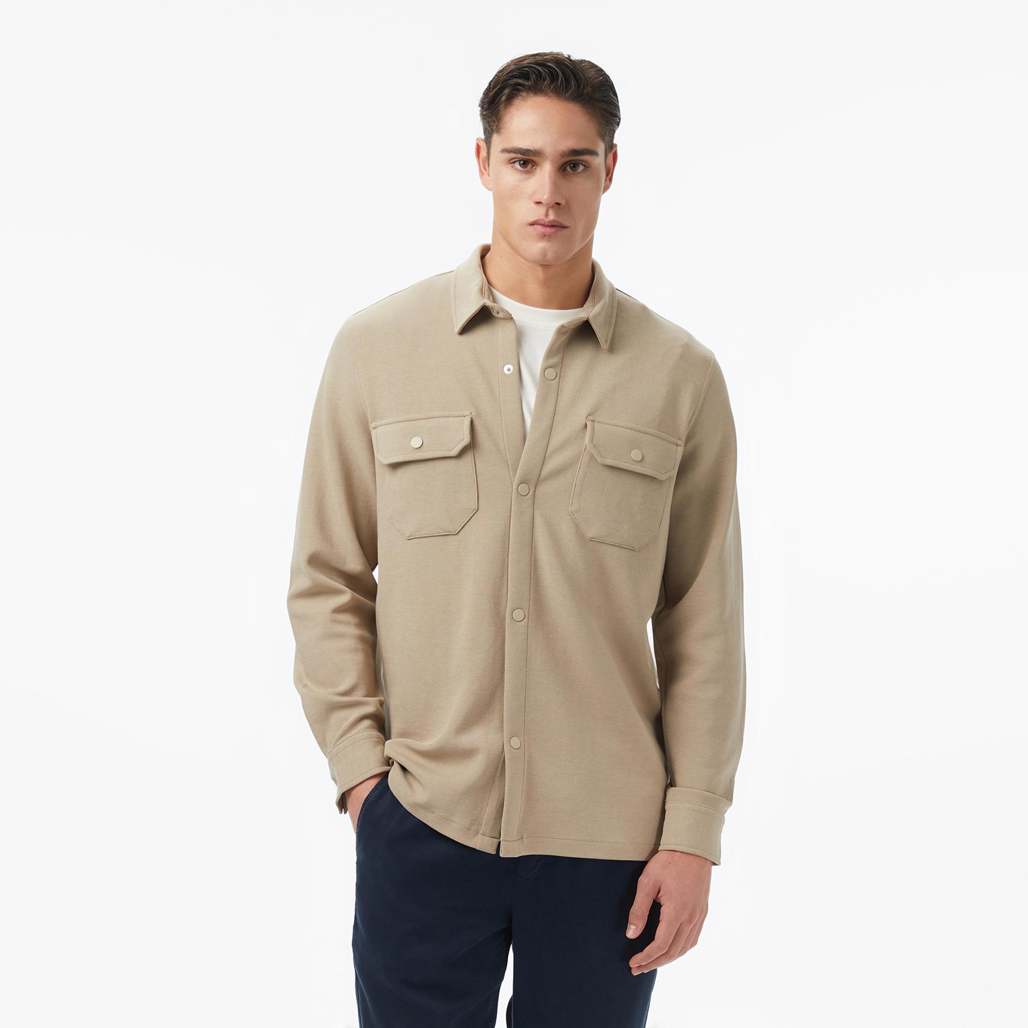 Nautica Erkek Bej Classic Fit Gömlek