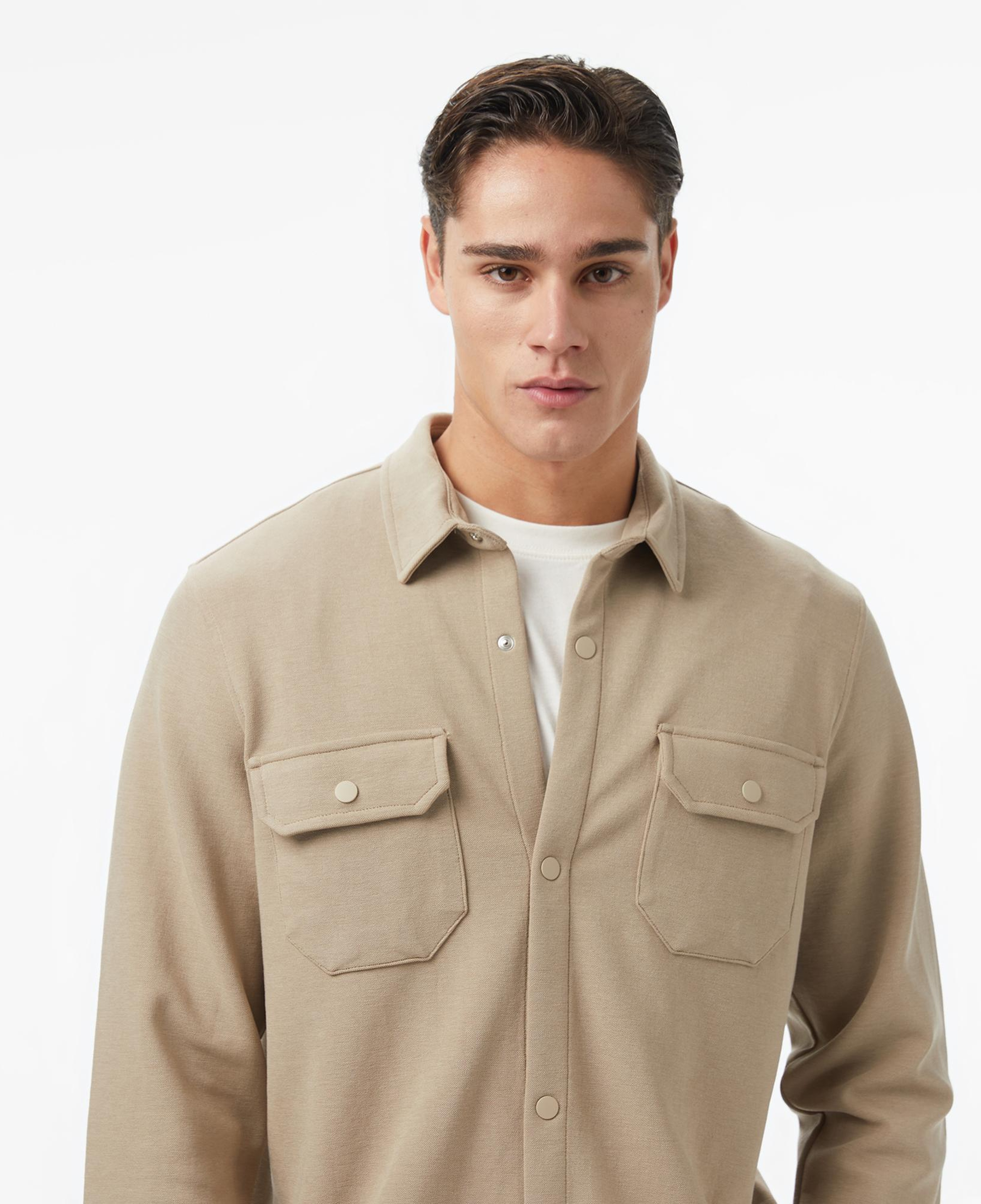 Nautica Erkek Bej Classic Fit Gömlek