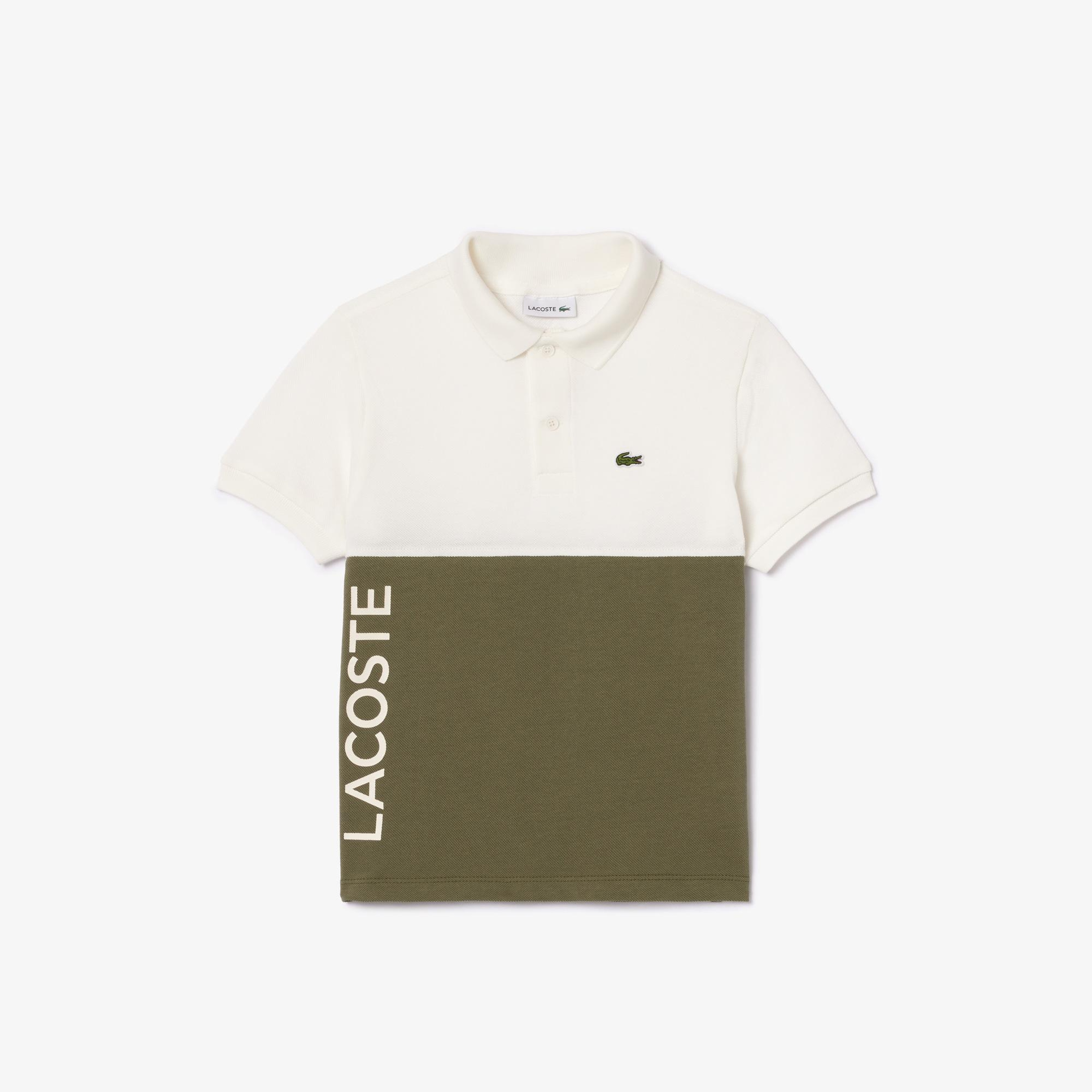 Lacoste Çocuk Renk Bloklu Beyaz Polo