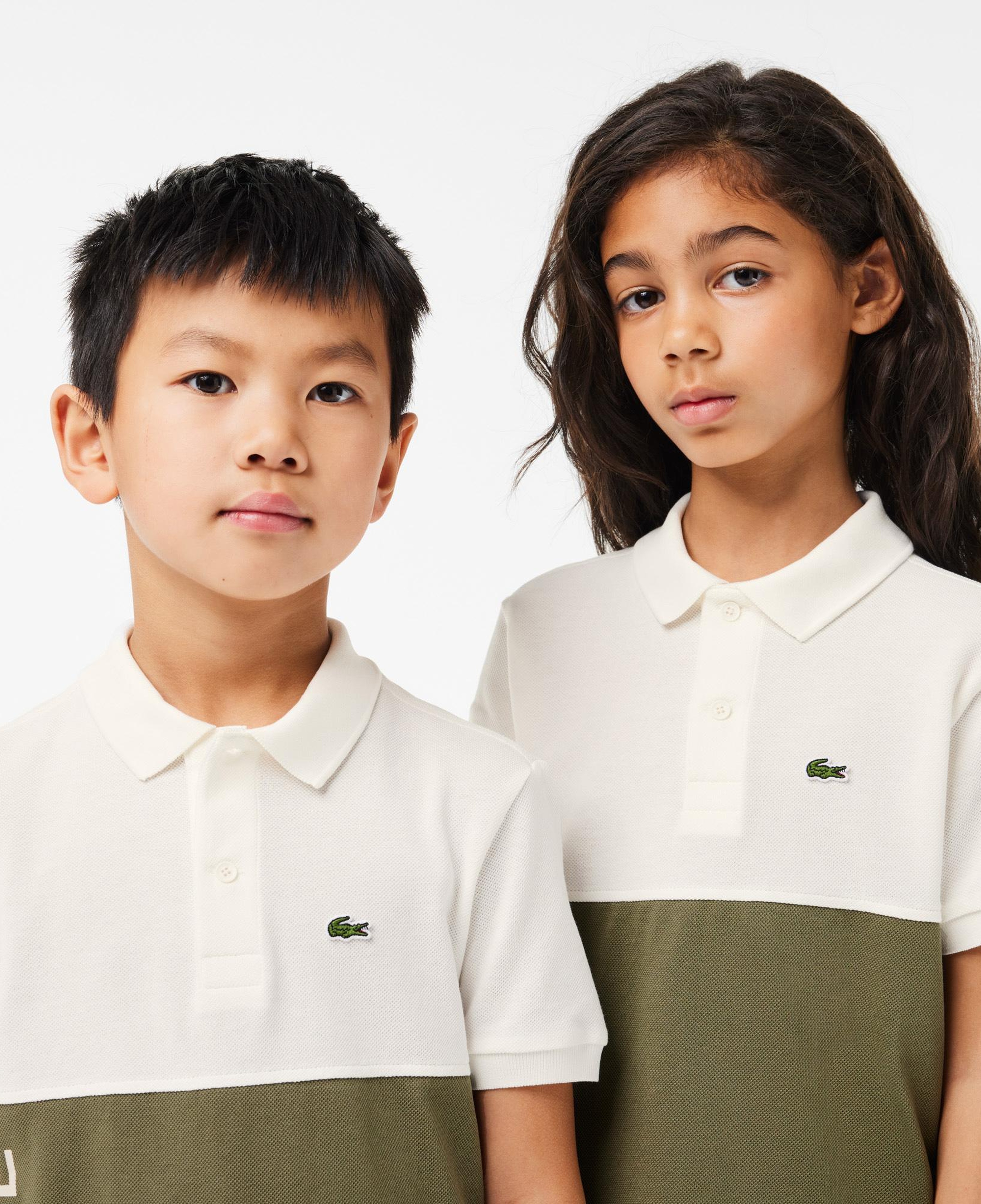 Lacoste Çocuk Renk Bloklu Beyaz Polo