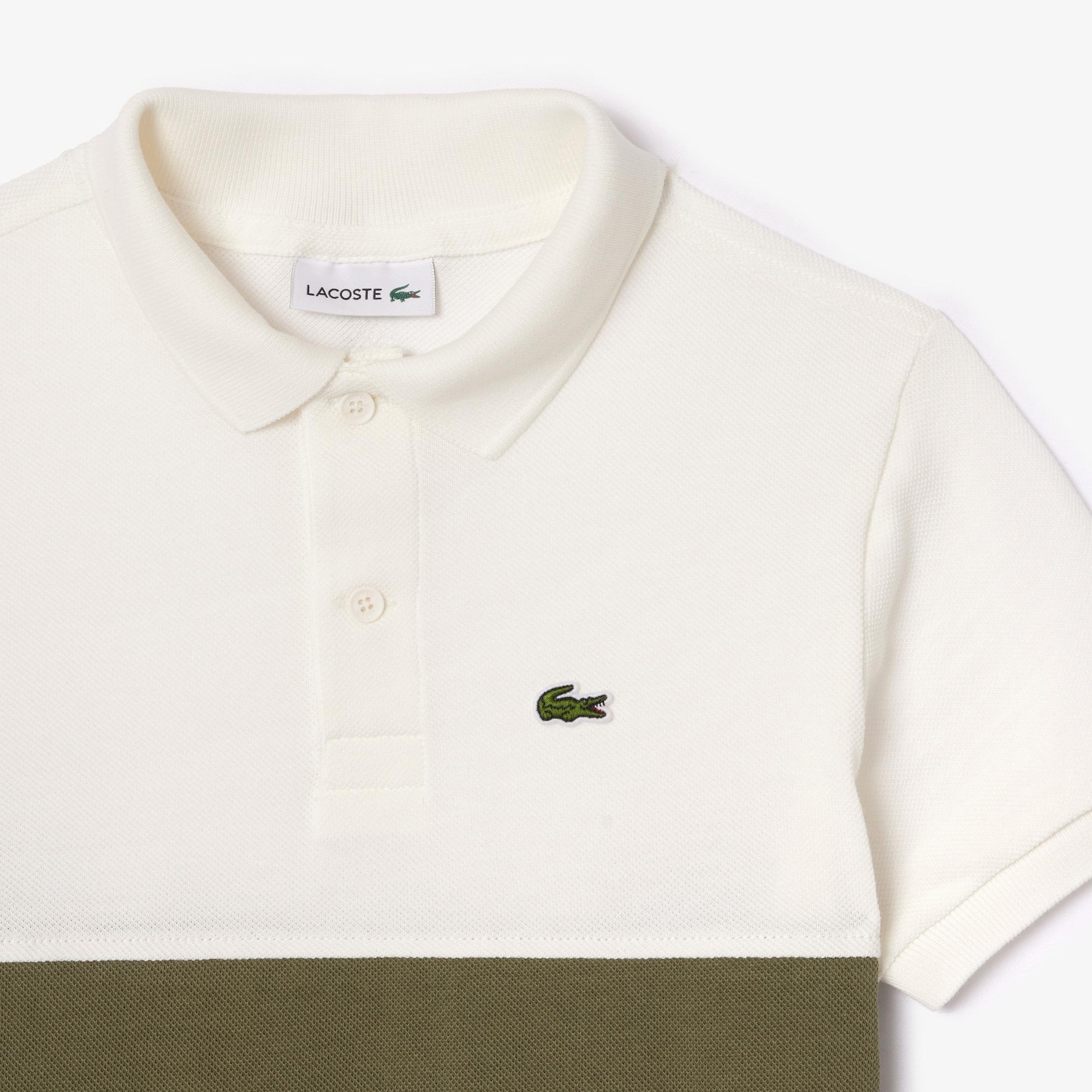 Lacoste Çocuk Renk Bloklu Beyaz Polo