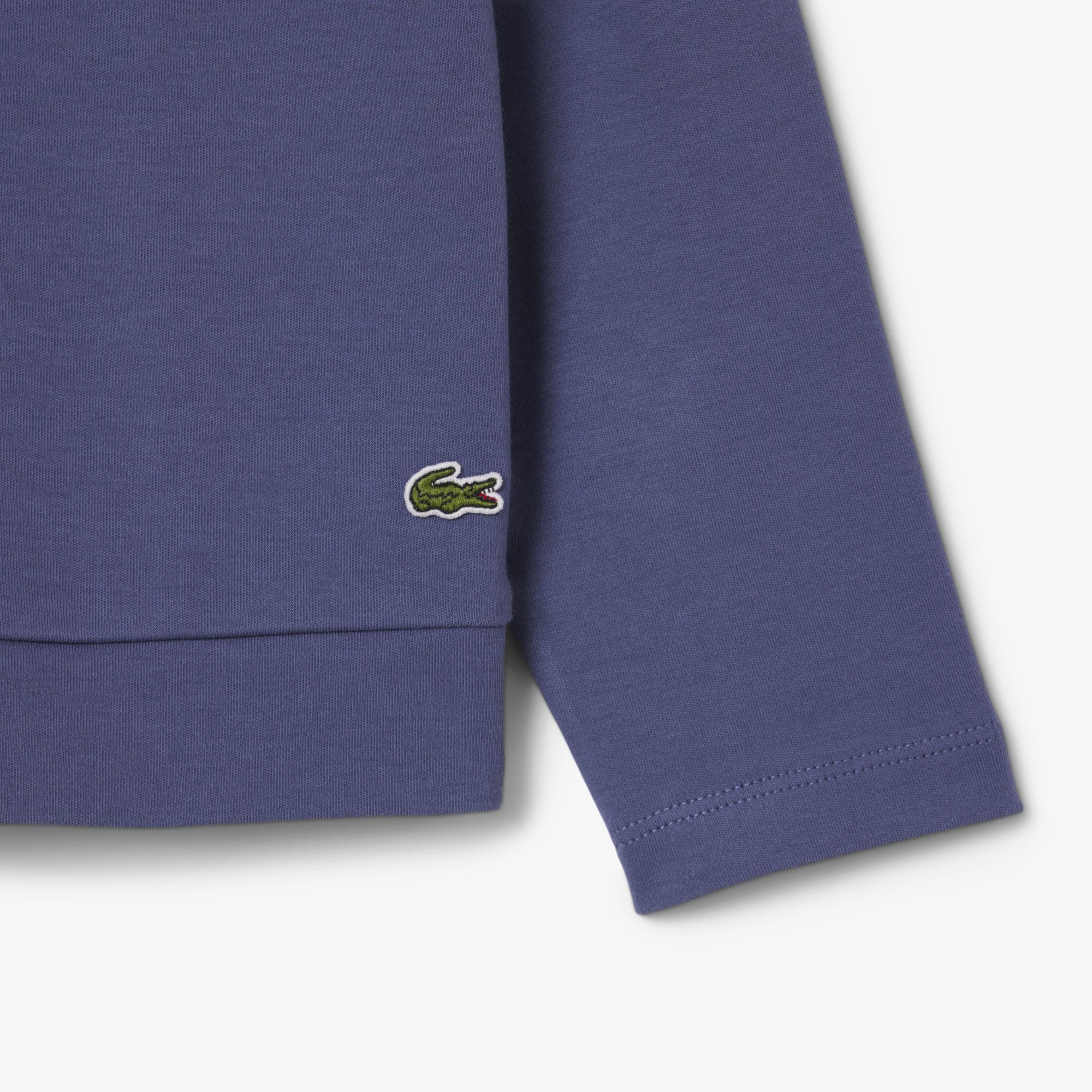 Lacoste Kız Çocuk Uzun Kollu Bisiklet Yaka Baskılı Mor T-Shirt