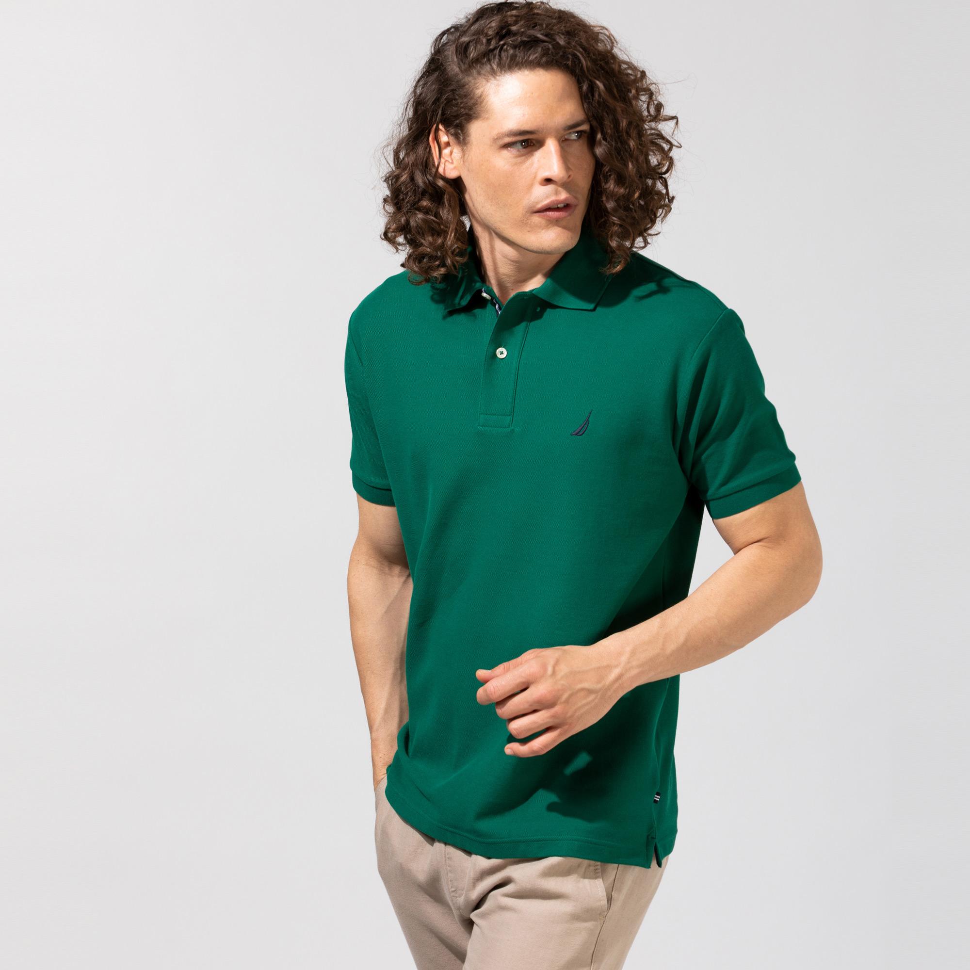 Nautica Erkek Yeşil Classic Fit Kısa Kollu Polo Yaka T-Shirt