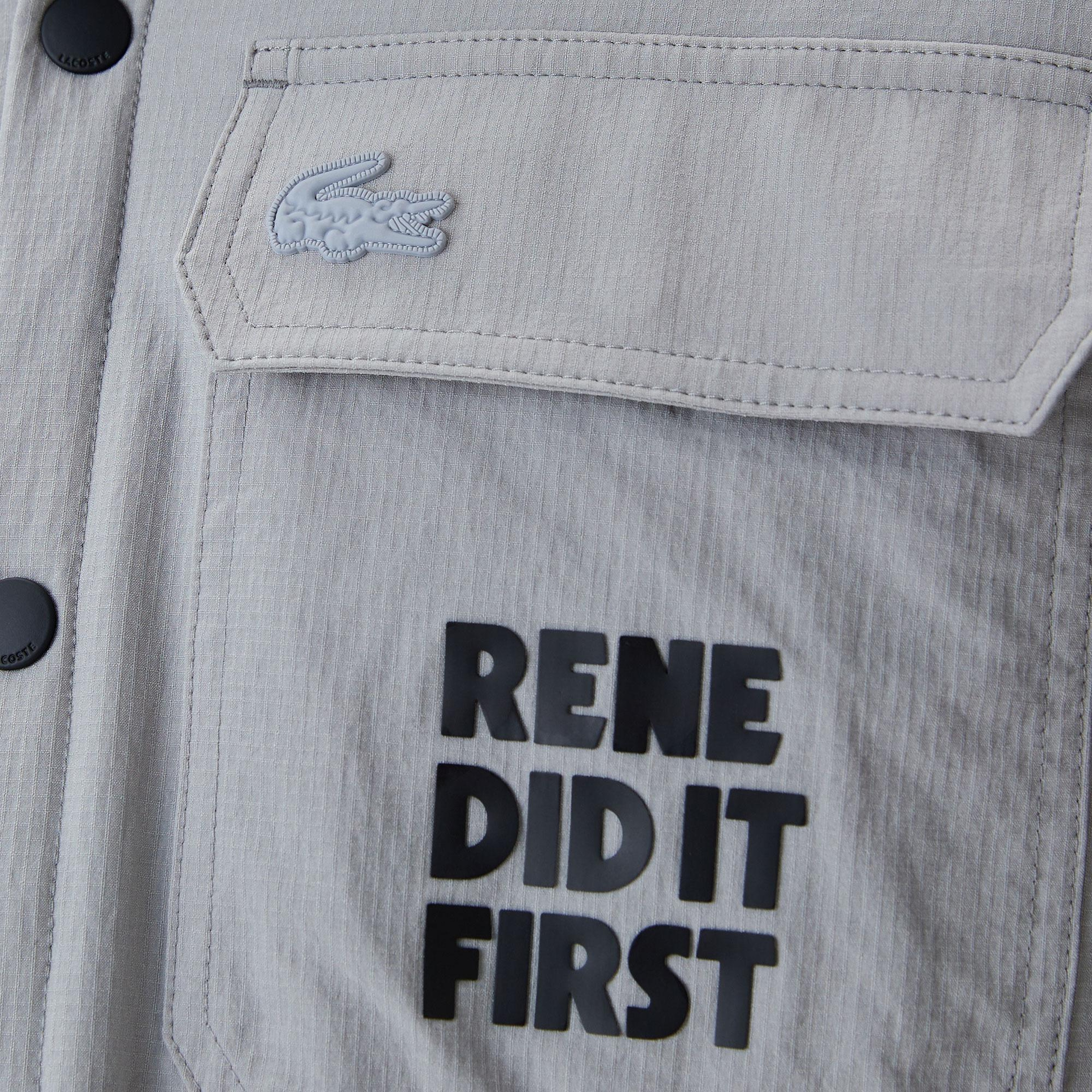 Lacoste Erkek Regular Fit Baskılı Gri Gömlek