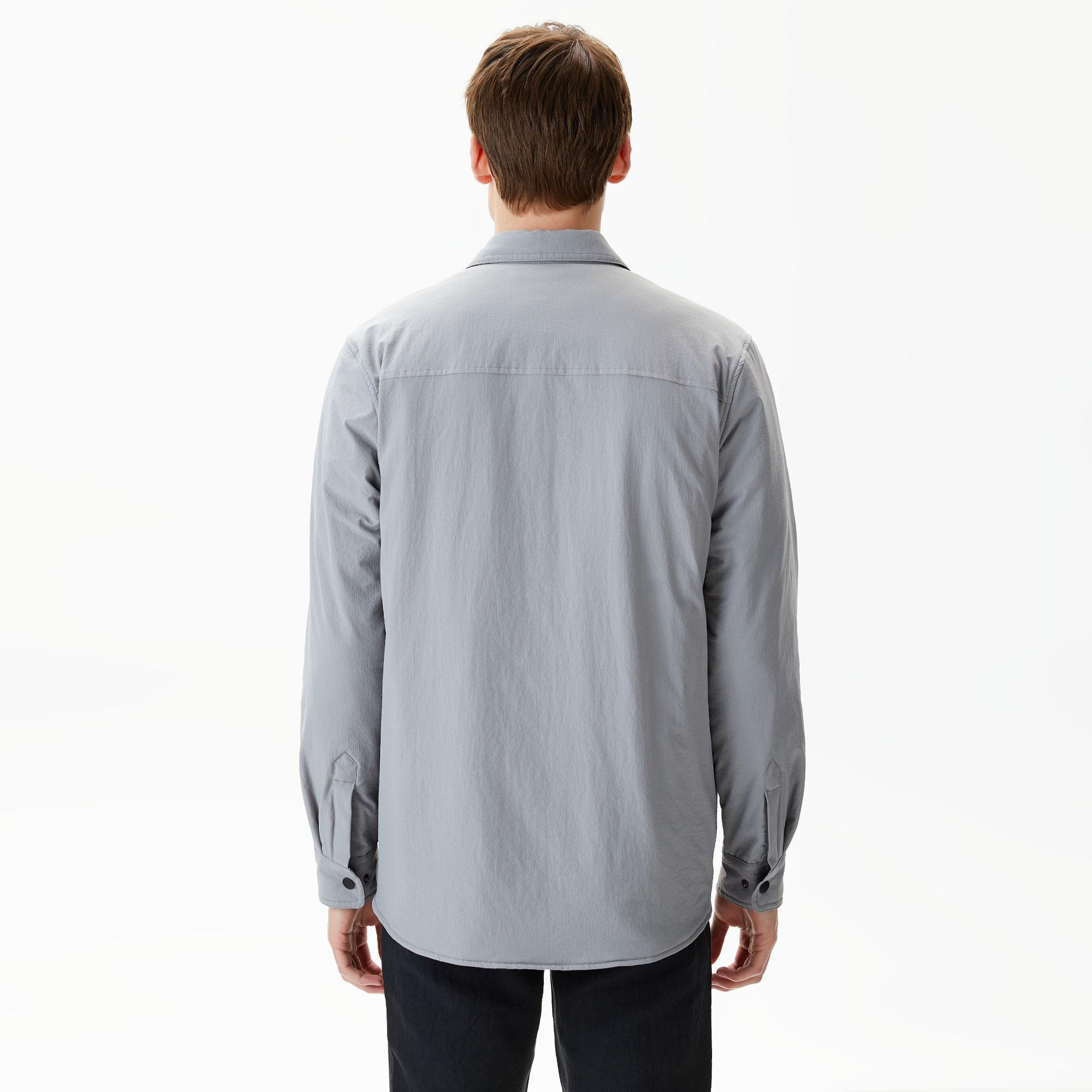 Lacoste Erkek Regular Fit Baskılı Gri Gömlek