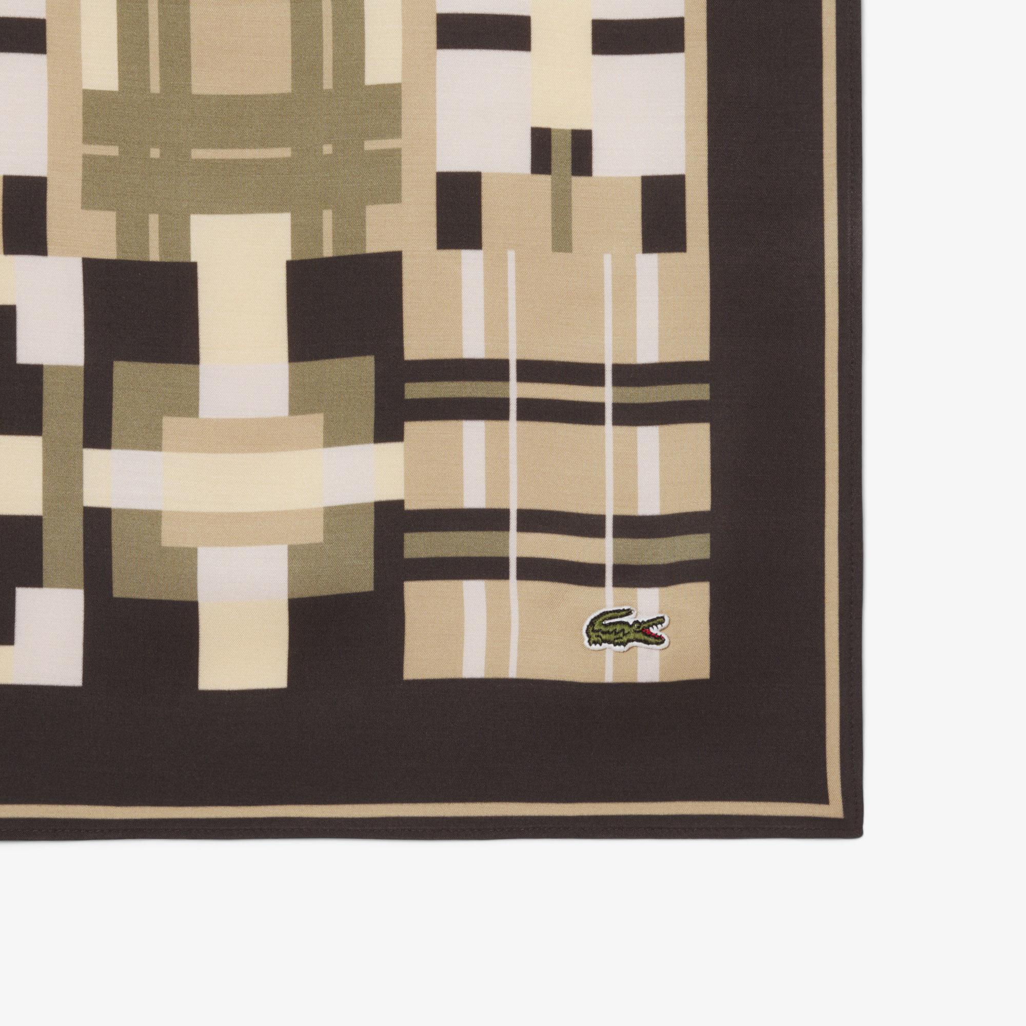 Lacoste Kadın Desenli Kahverengi Fular