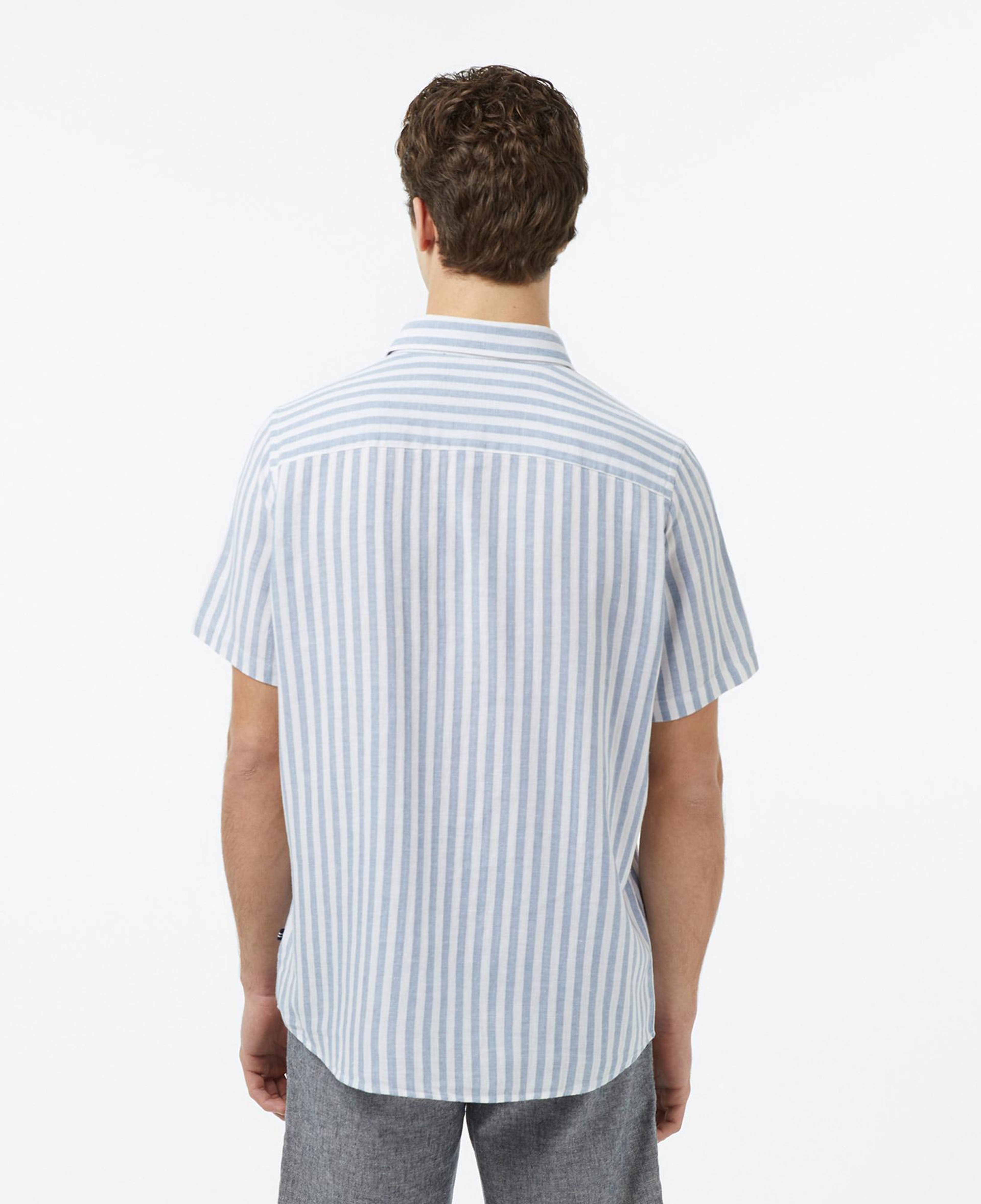 Nautica Erkek Mavi Regular Fit Kısa Kollu Çizgili Gömlek