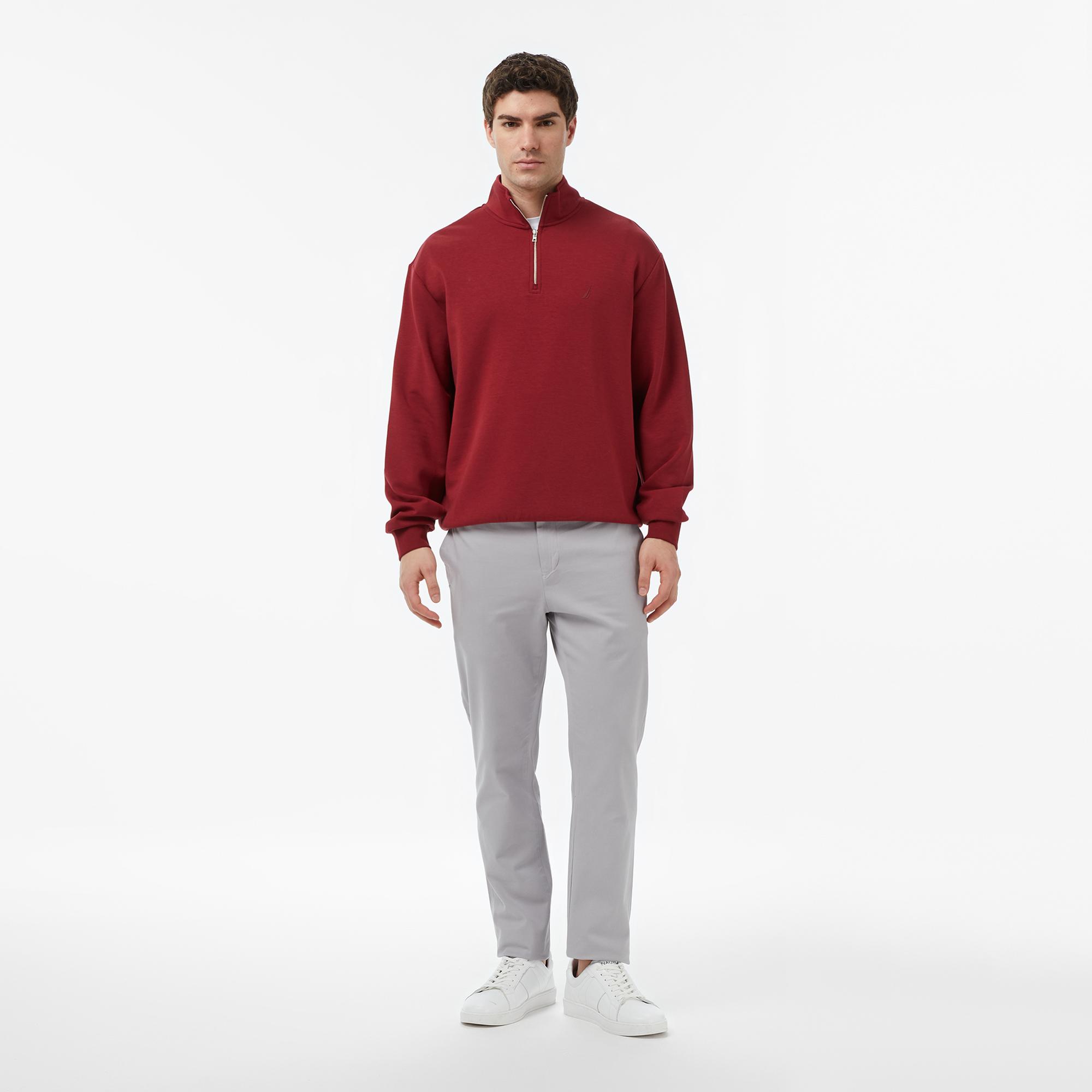 Nautica Erkek Bordo Regular Fit Dik Yaka Sweatshirt