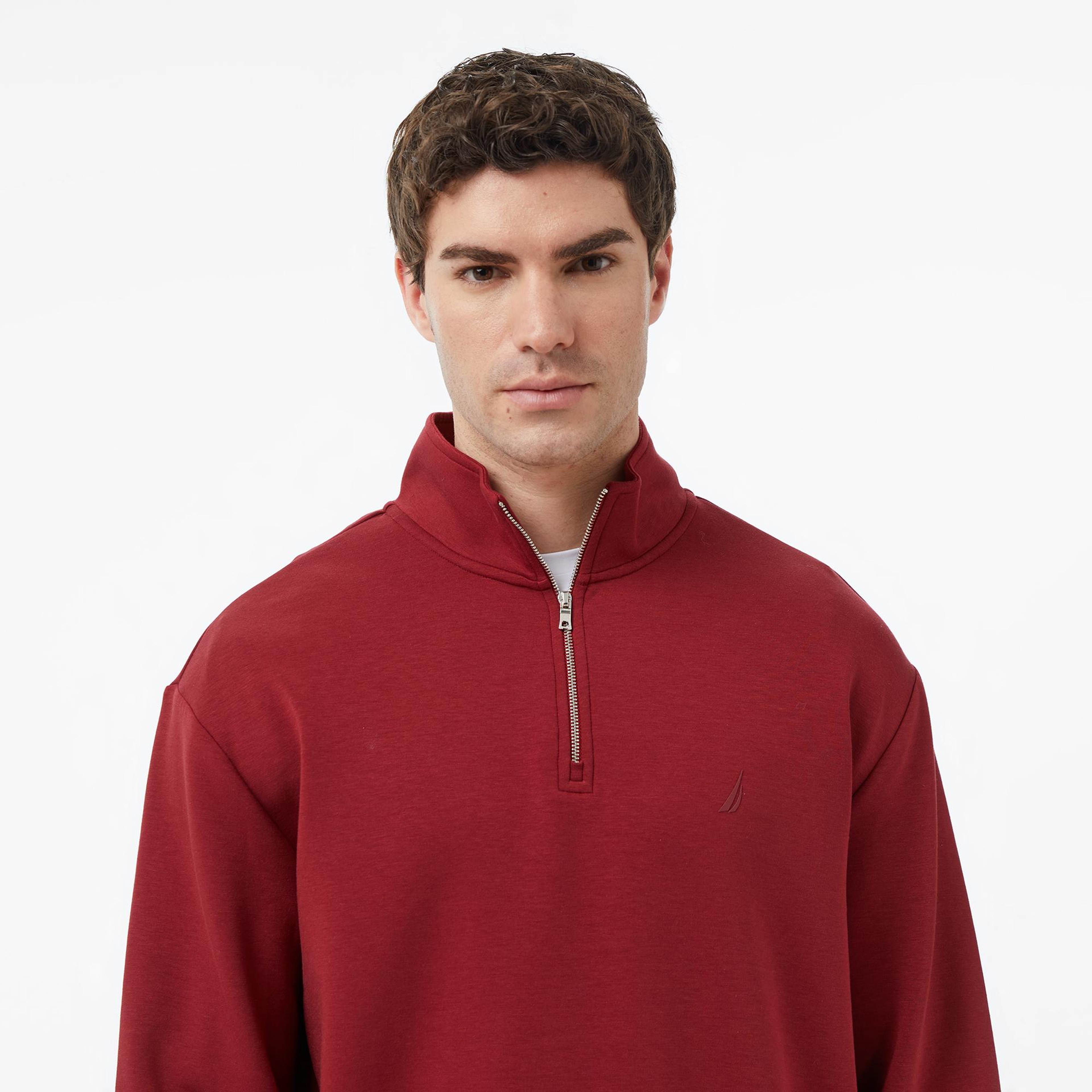 Nautica Erkek Bordo Regular Fit Dik Yaka Sweatshirt