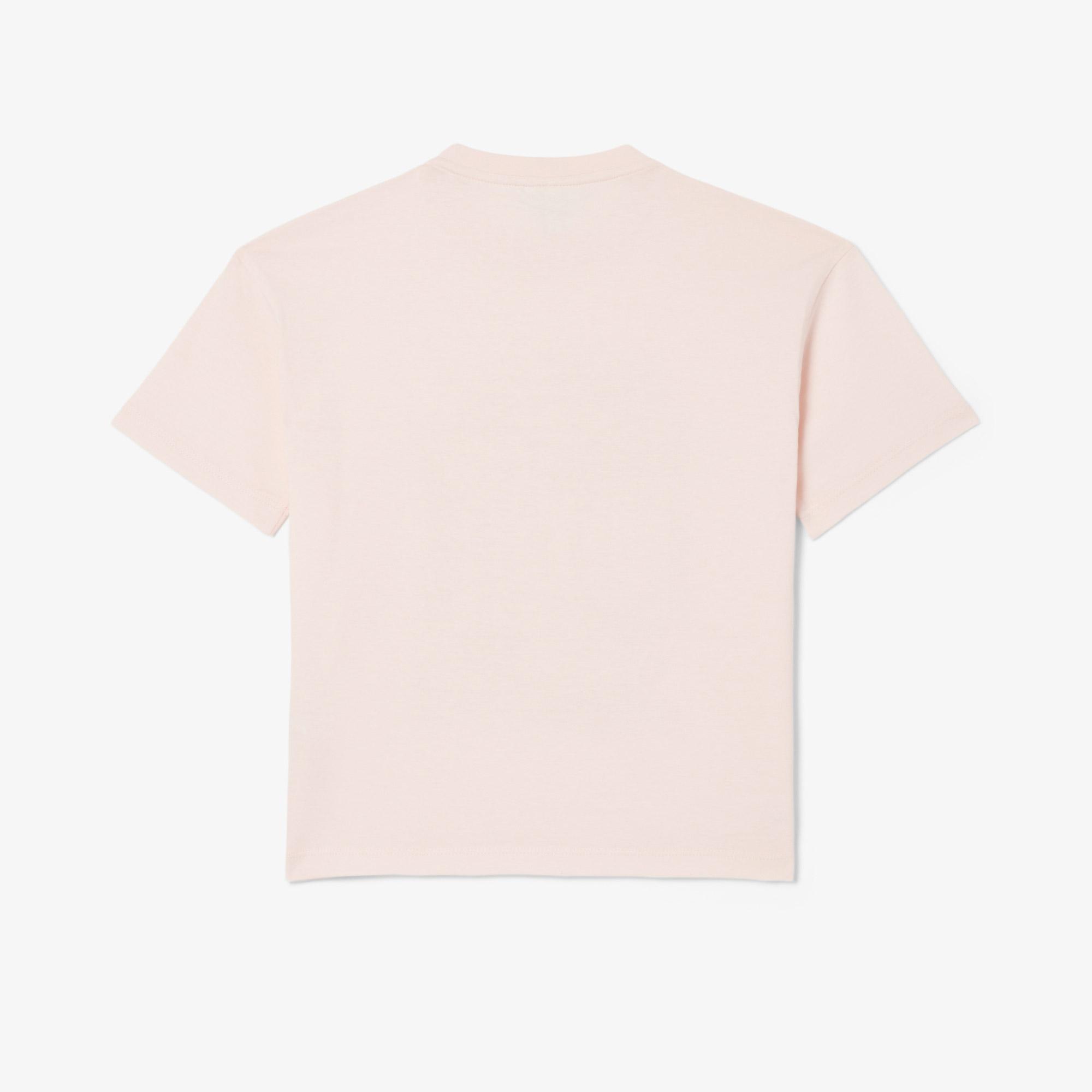 Lacoste Çocuk Bisiklet Yaka Baskılı Açık Pembe T-Shirt