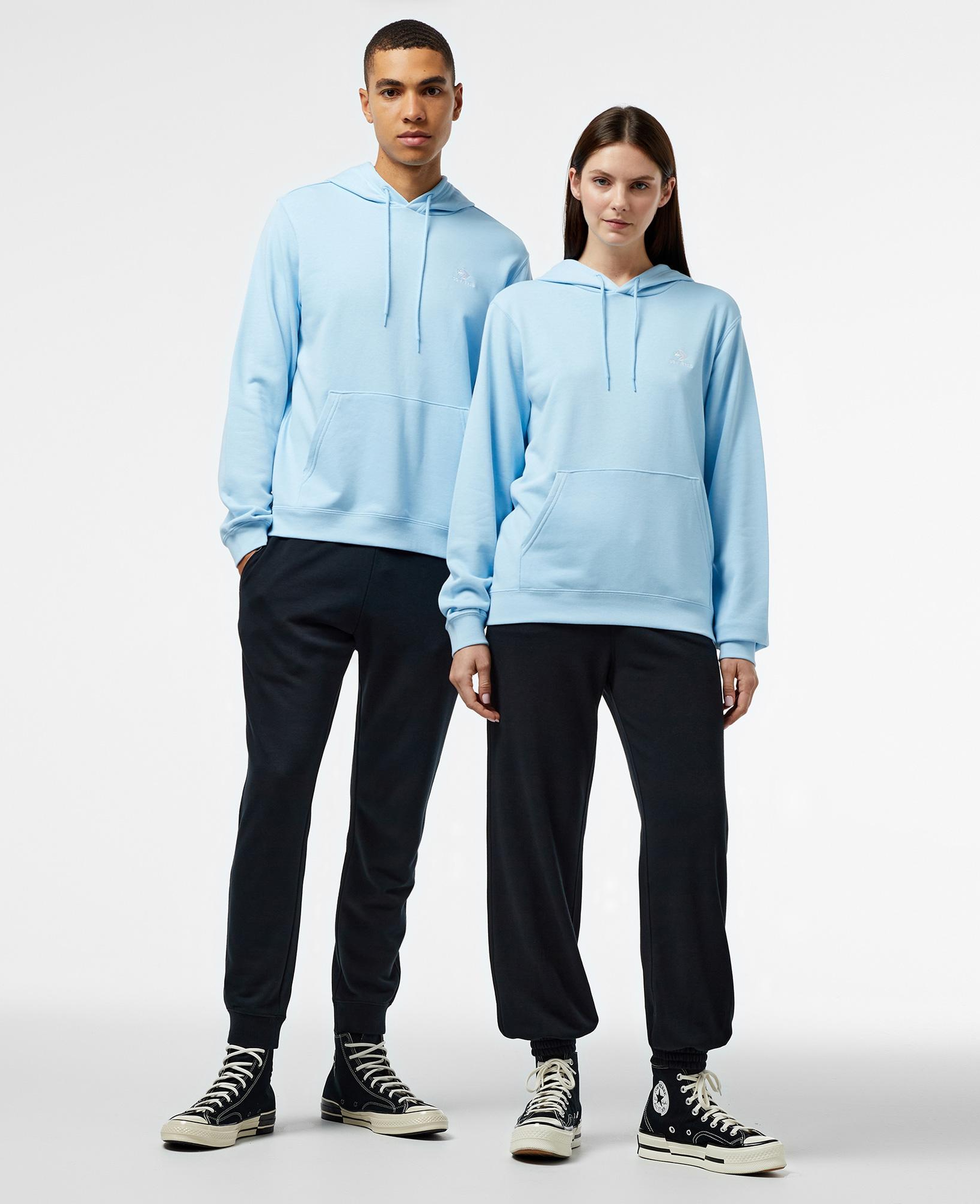 Converse Go-To Unisex Kapüşonlu Mavi Hoodie