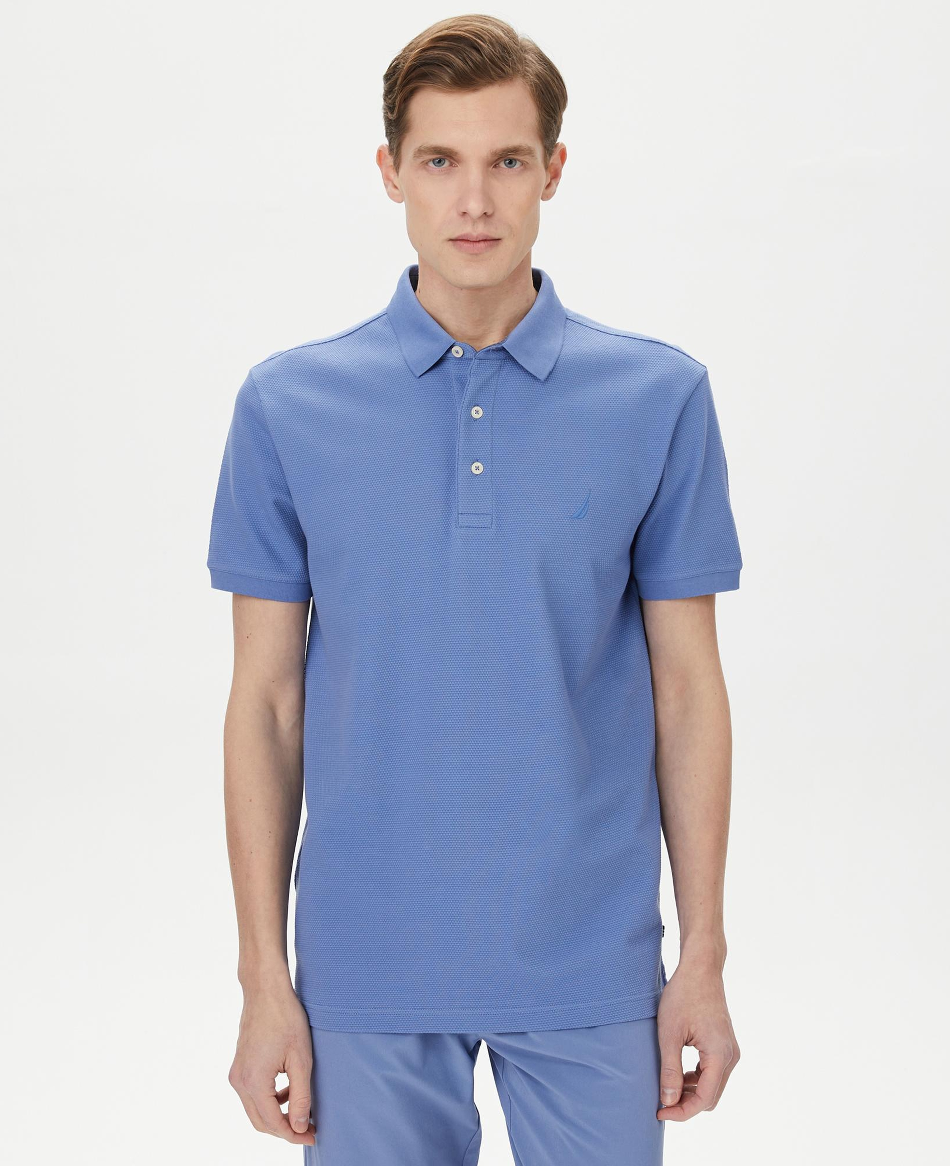 Nautica Erkek Mavi Slim Fit Kısa Kollu Polo Yaka T-Shirt