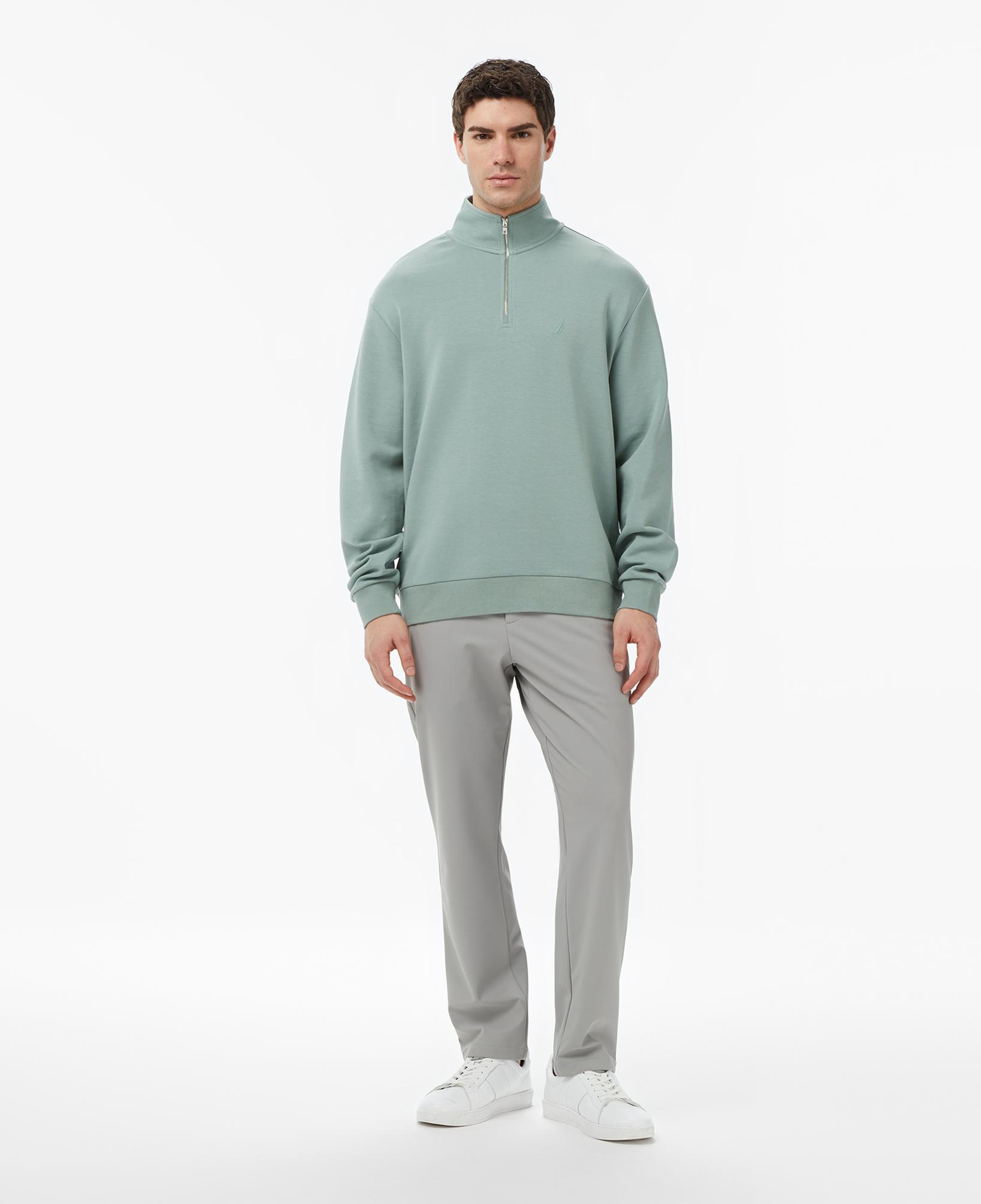 Nautica Erkek Yeşil Regular Fit Dik Yaka Sweatshirt