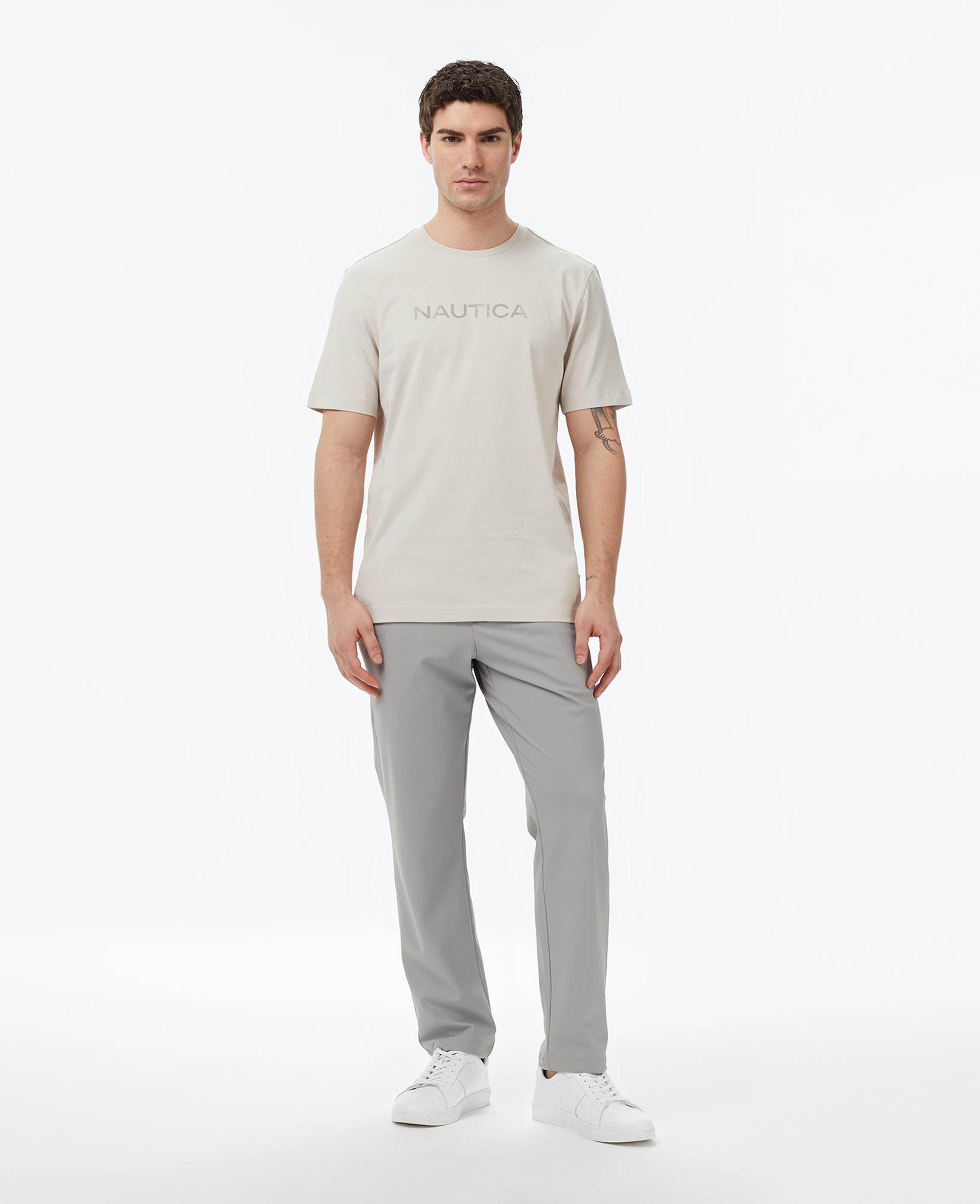 Nautica Erkek Bej Regular Fit Baskılı T-Shirt