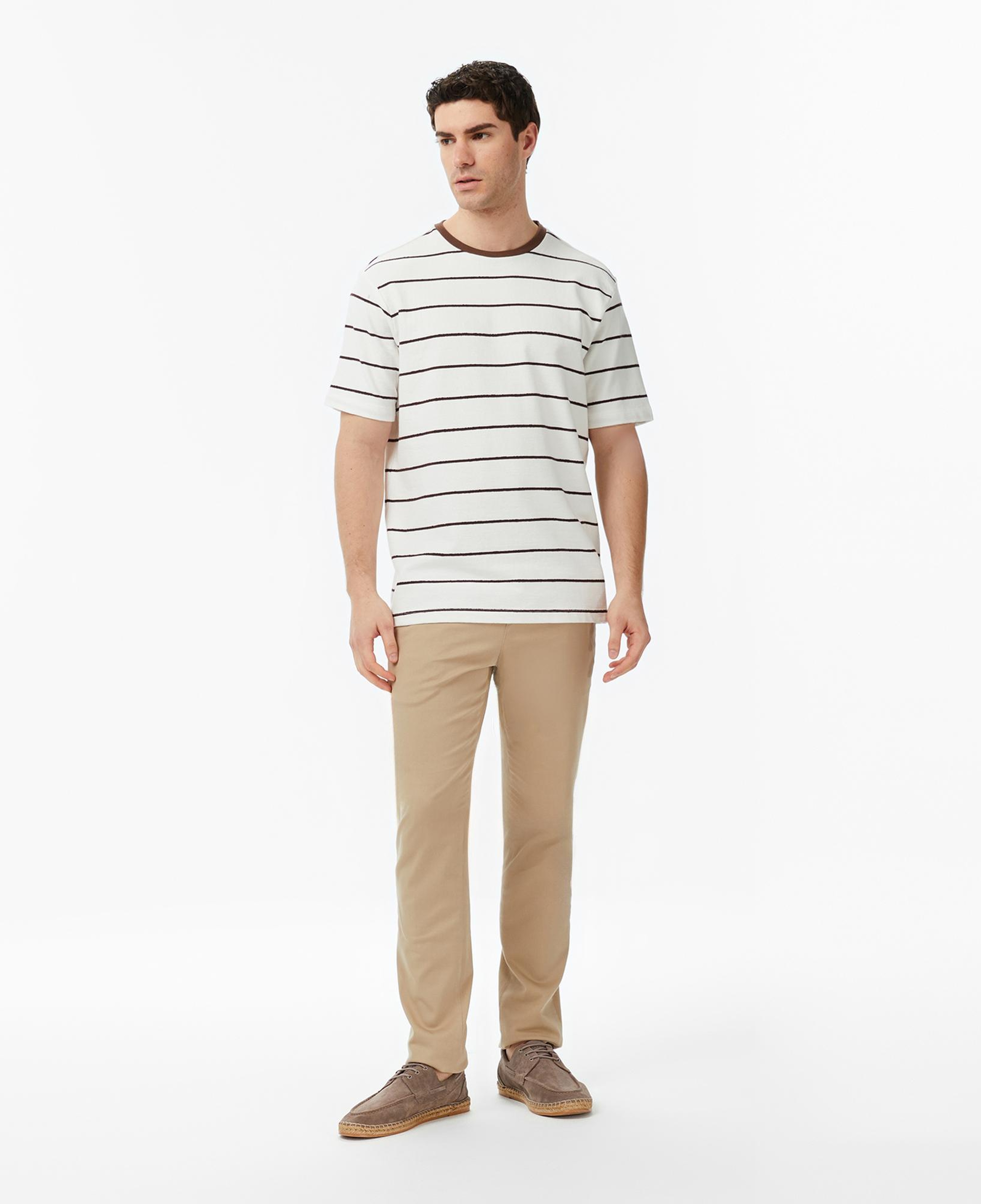 Nautica Erkek Kahverengi Regular Fit Çizgili T-Shirt