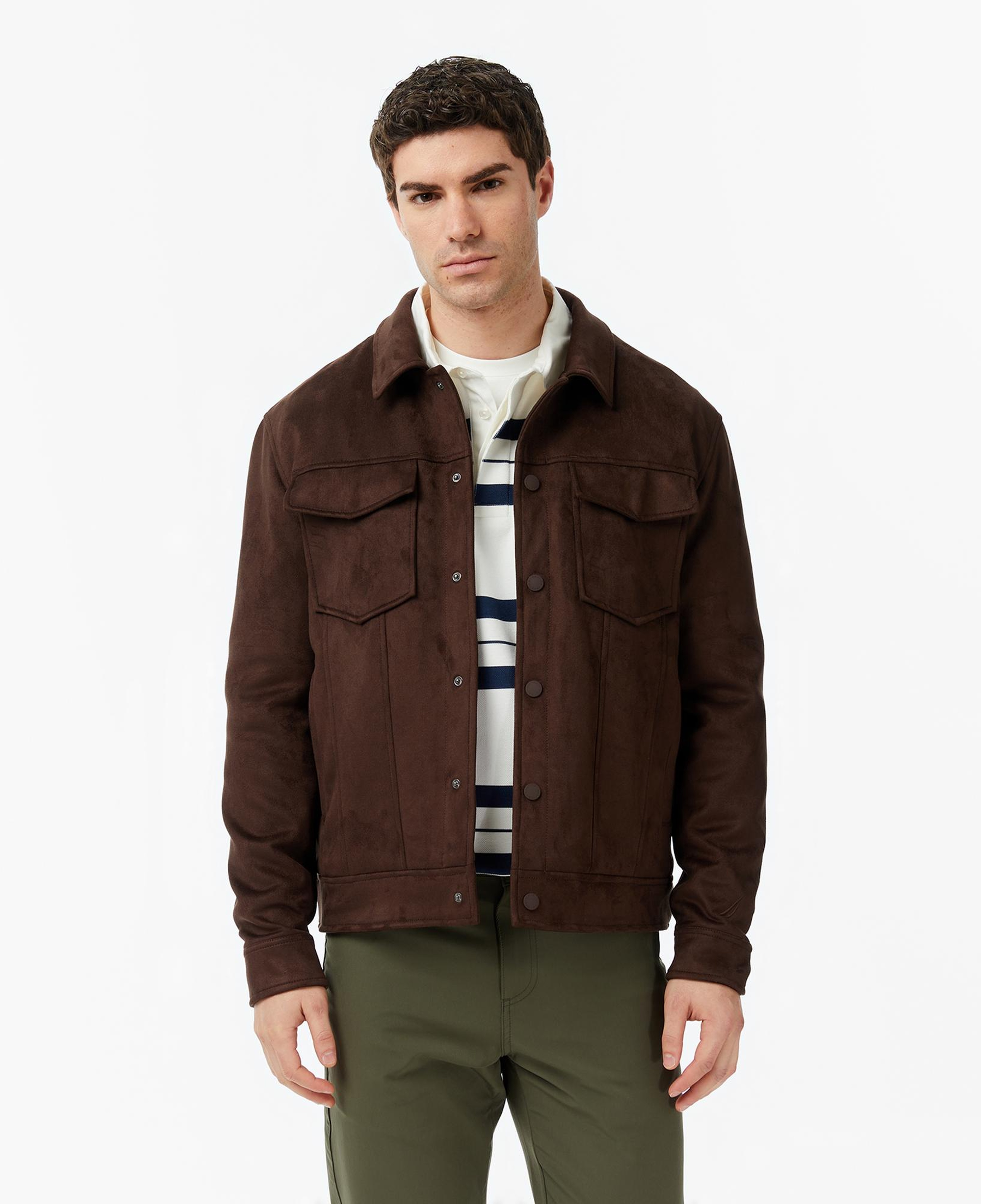 Nautica Erkek Kahverengi Regular Fit Süet Ceket