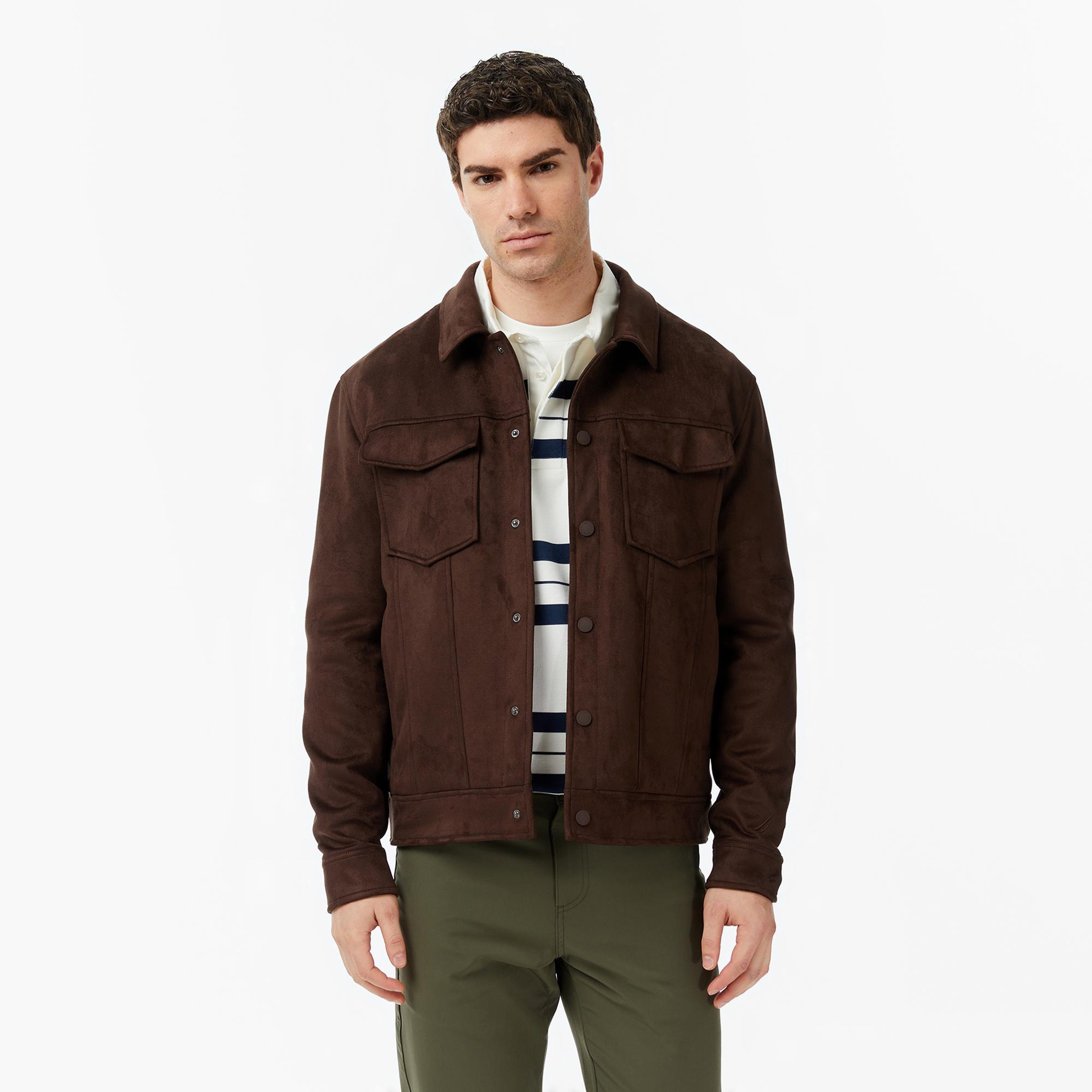 Nautica Erkek Kahverengi Regular Fit Süet Ceket