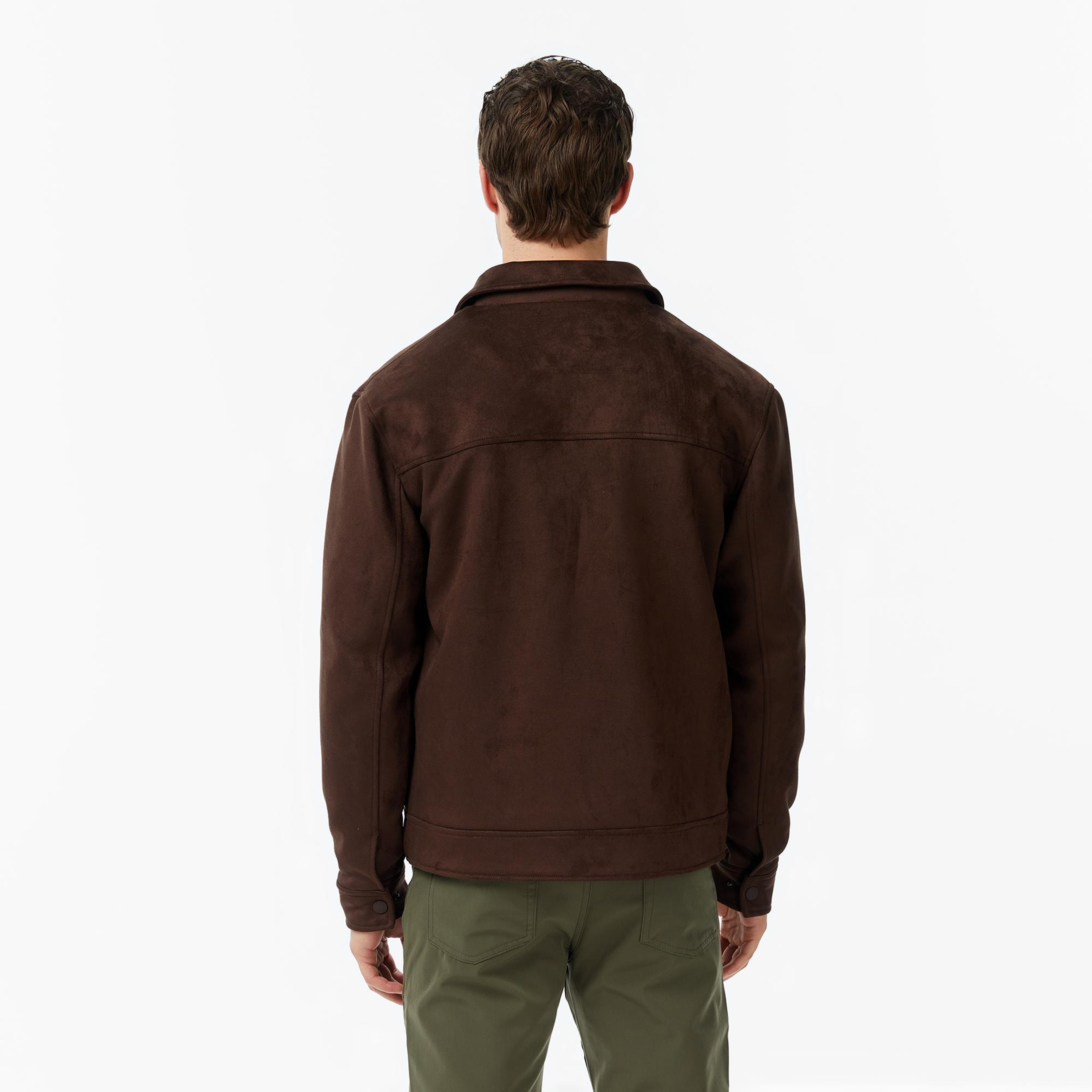 Nautica Erkek Kahverengi Regular Fit Süet Ceket