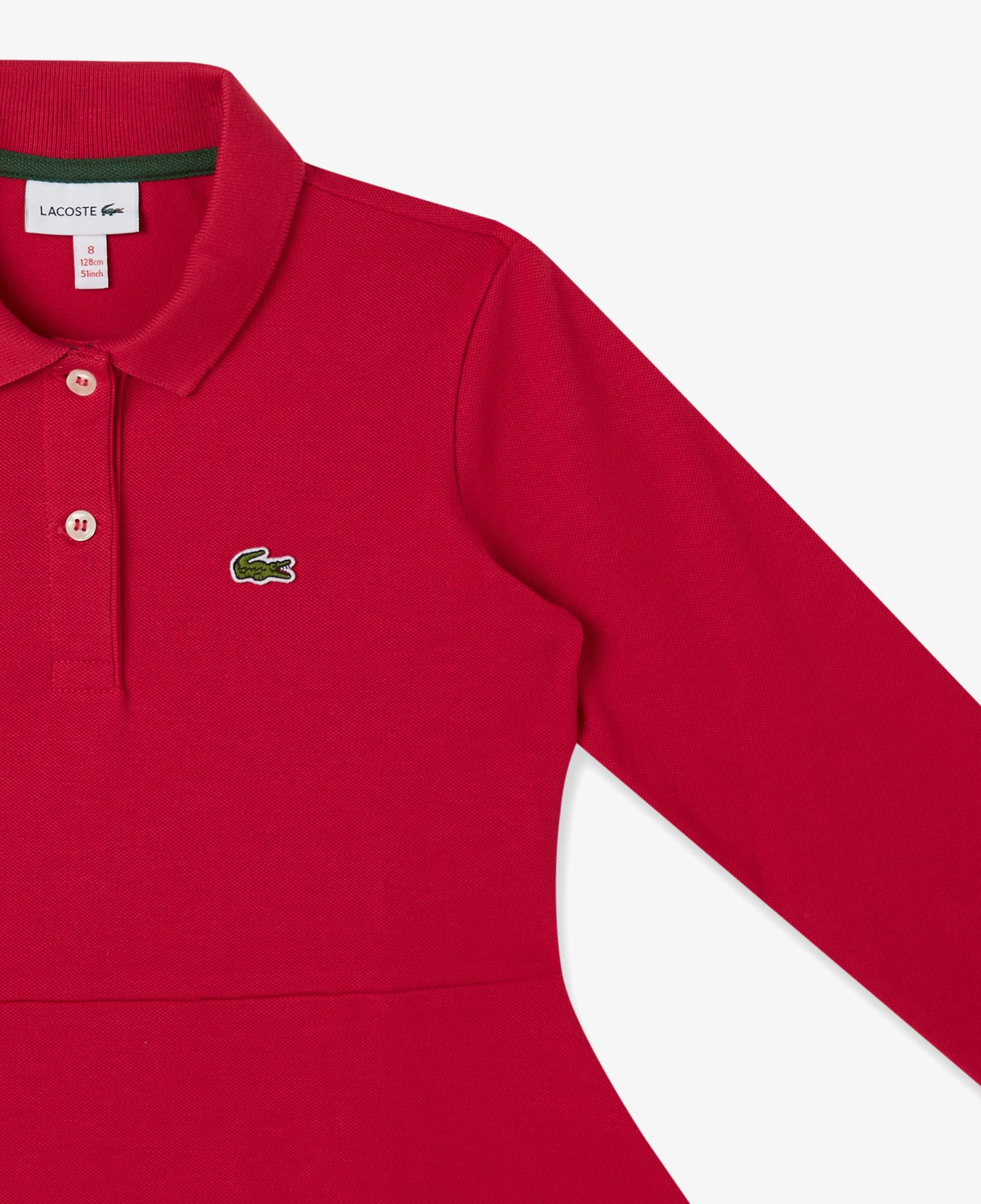 Lacoste Çocuk Uzun Kollu Polo Yaka Koyu Pembe Elbise