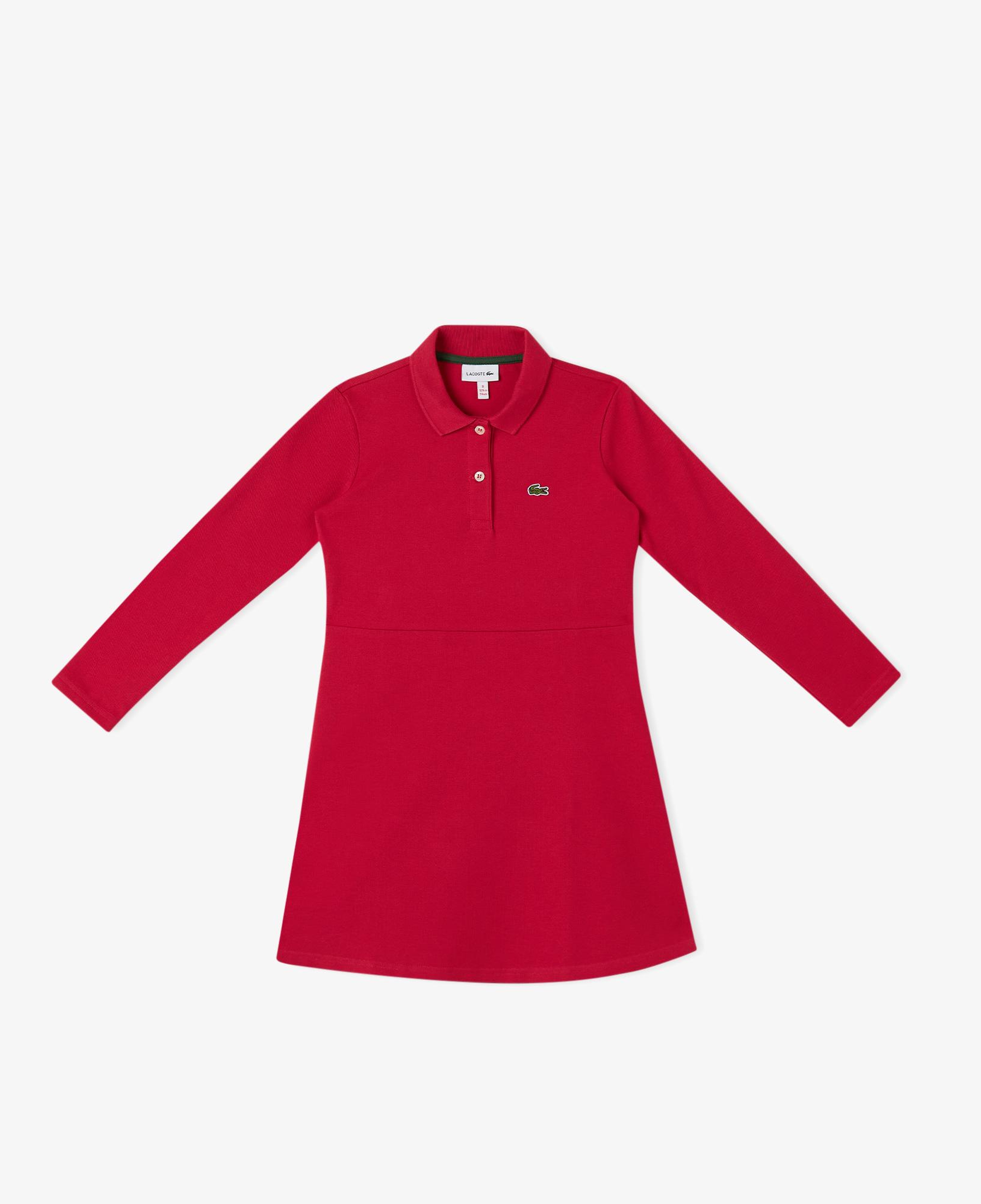Lacoste Çocuk Uzun Kollu Polo Yaka Koyu Pembe Elbise
