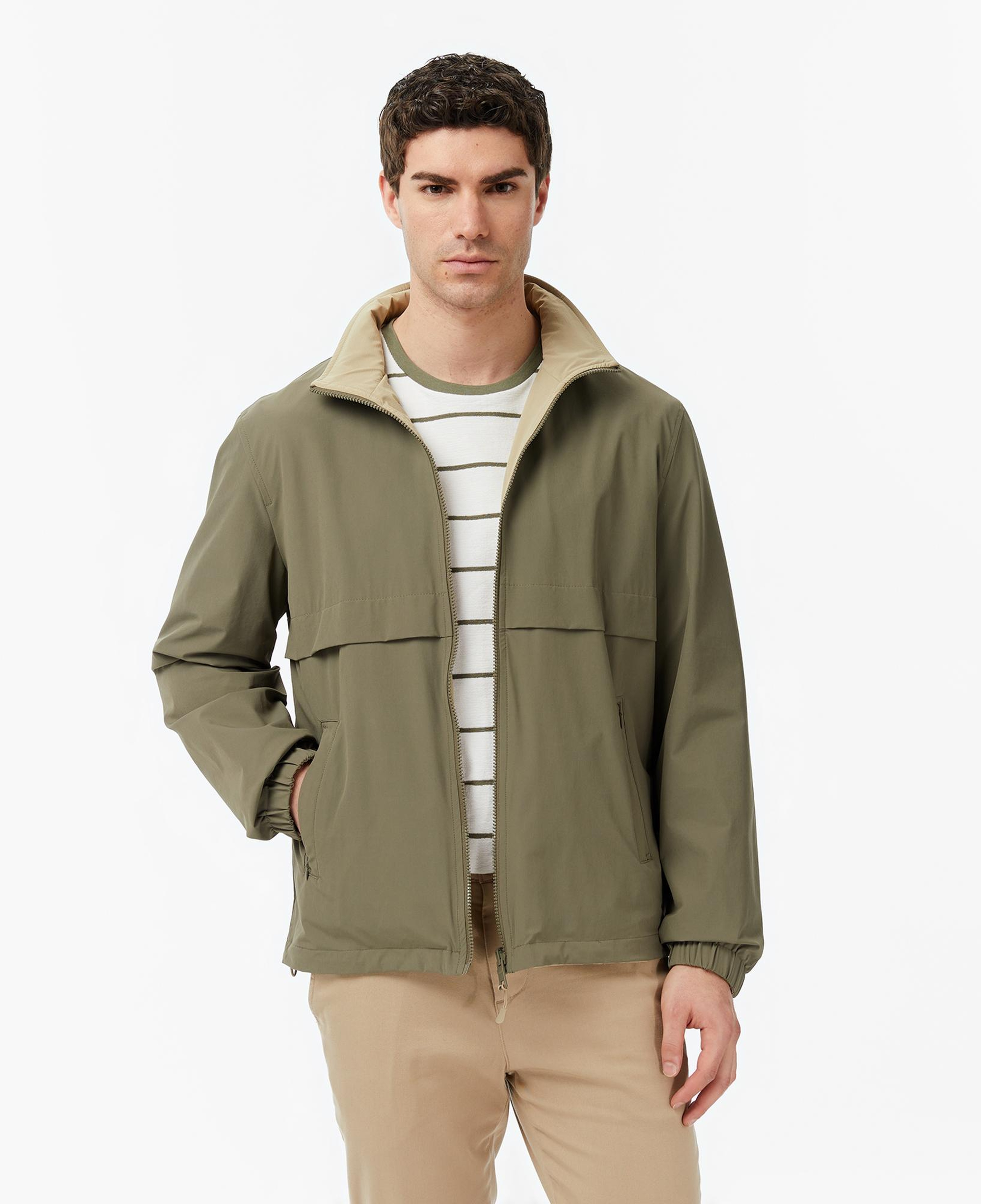 Nautica Erkek Yeşil Regular Fit Dik Yaka Çift Taraflı Su İtici Mont