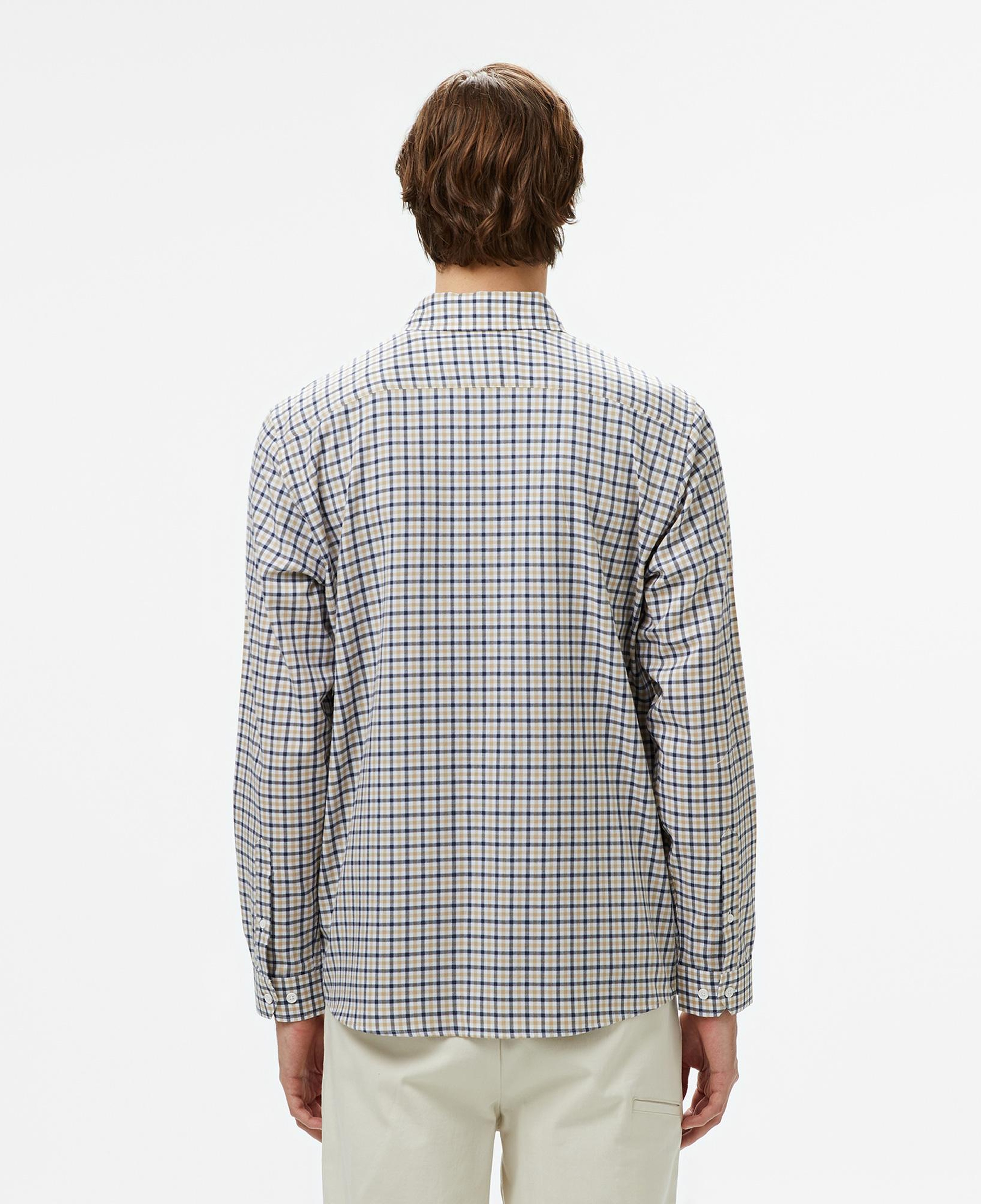 Lacoste Erkek Regular Fit Düğmeli Yaka Kareli Kahverengi Gömlek