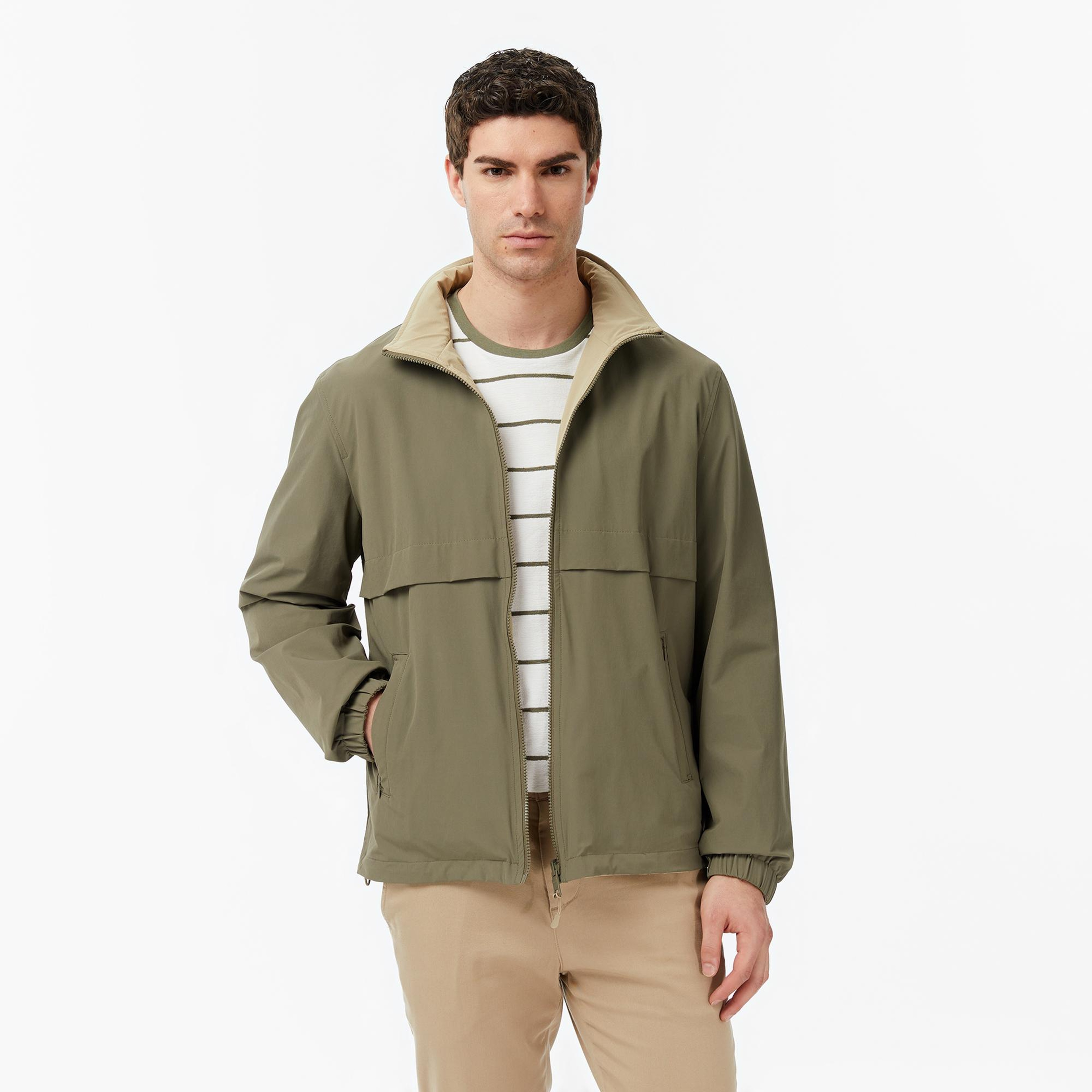 Nautica Erkek Yeşil Regular Fit Dik Yaka Çift Taraflı Su İtici Mont