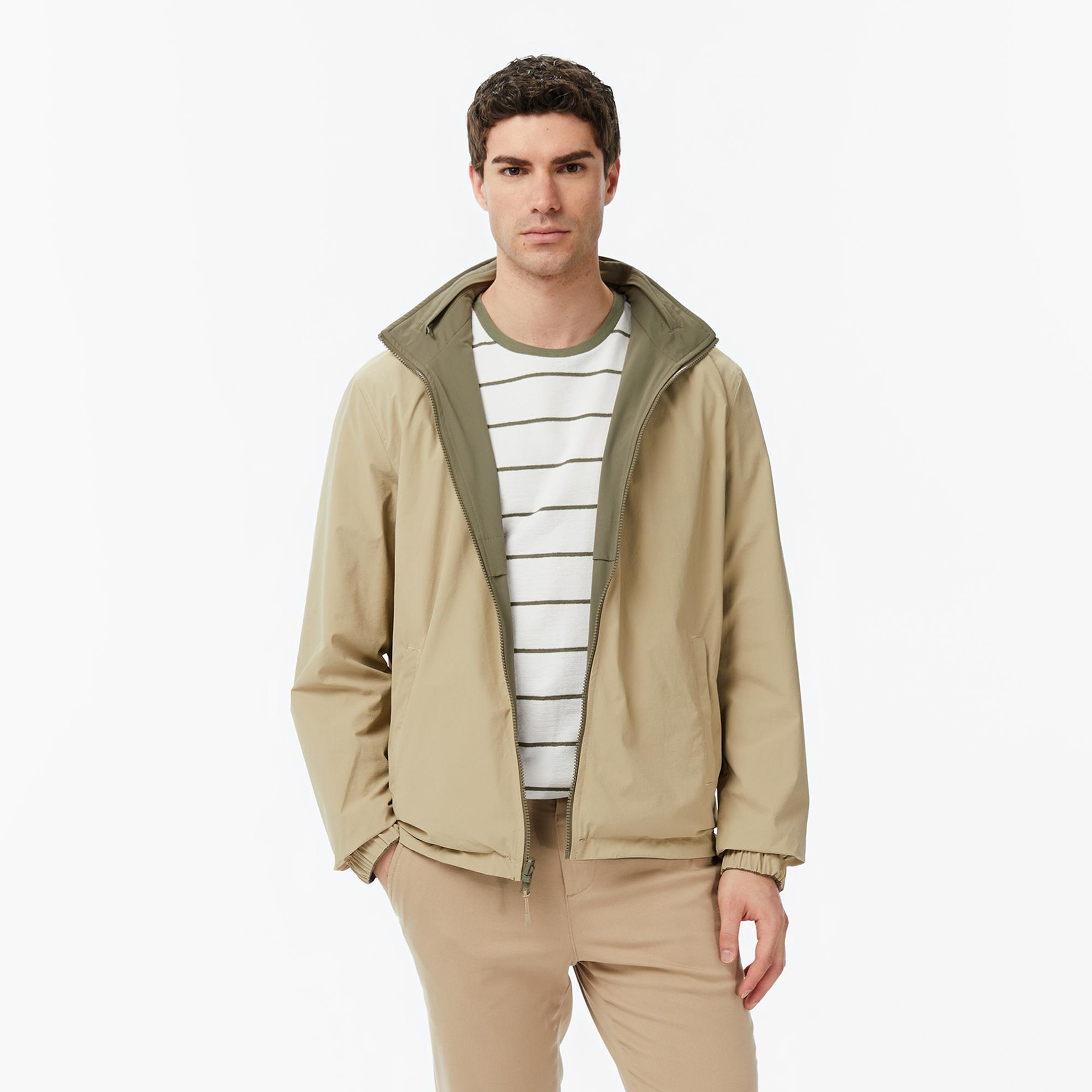 Nautica Erkek Yeşil Regular Fit Dik Yaka Çift Taraflı Su İtici Mont