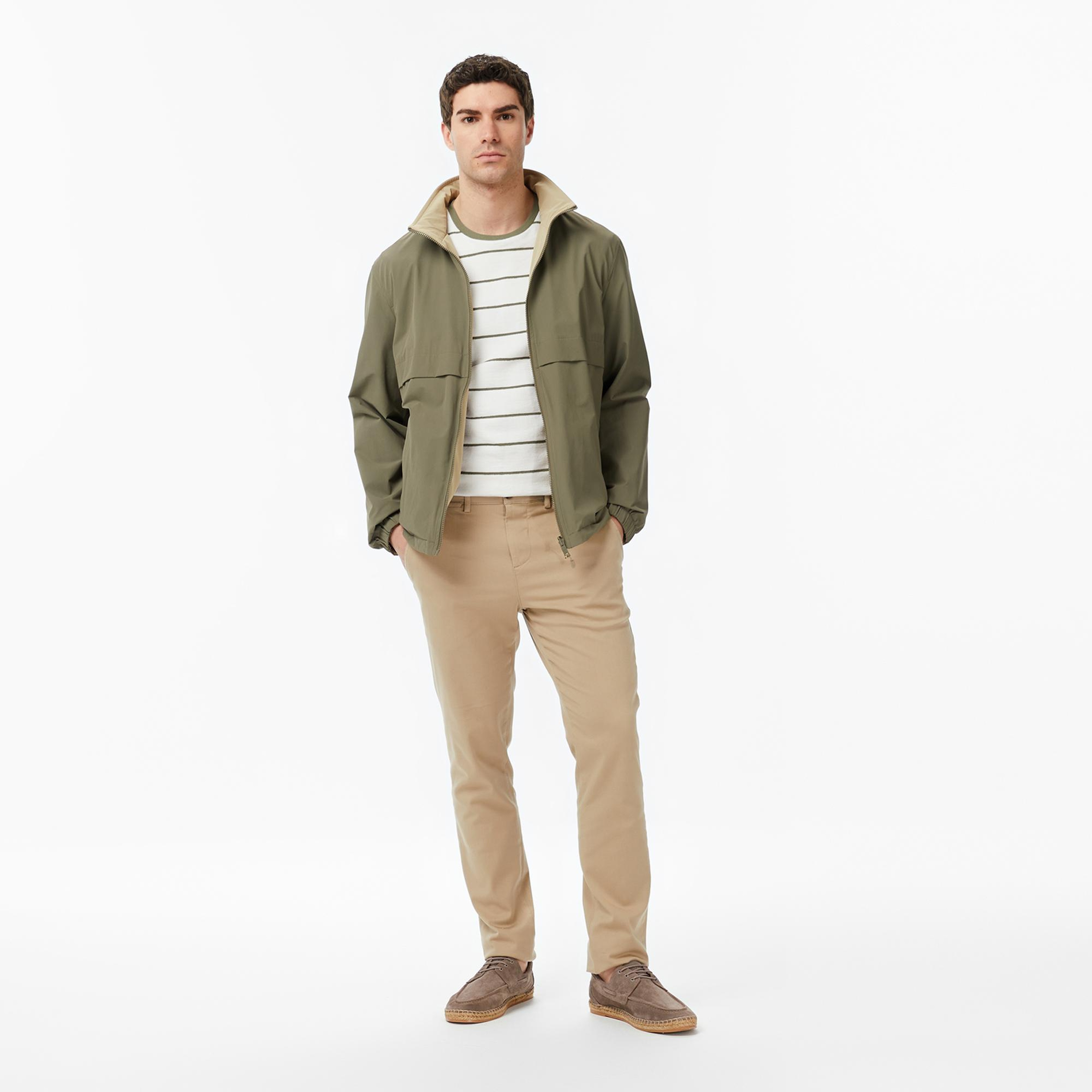 Nautica Erkek Yeşil Regular Fit Dik Yaka Çift Taraflı Su İtici Mont