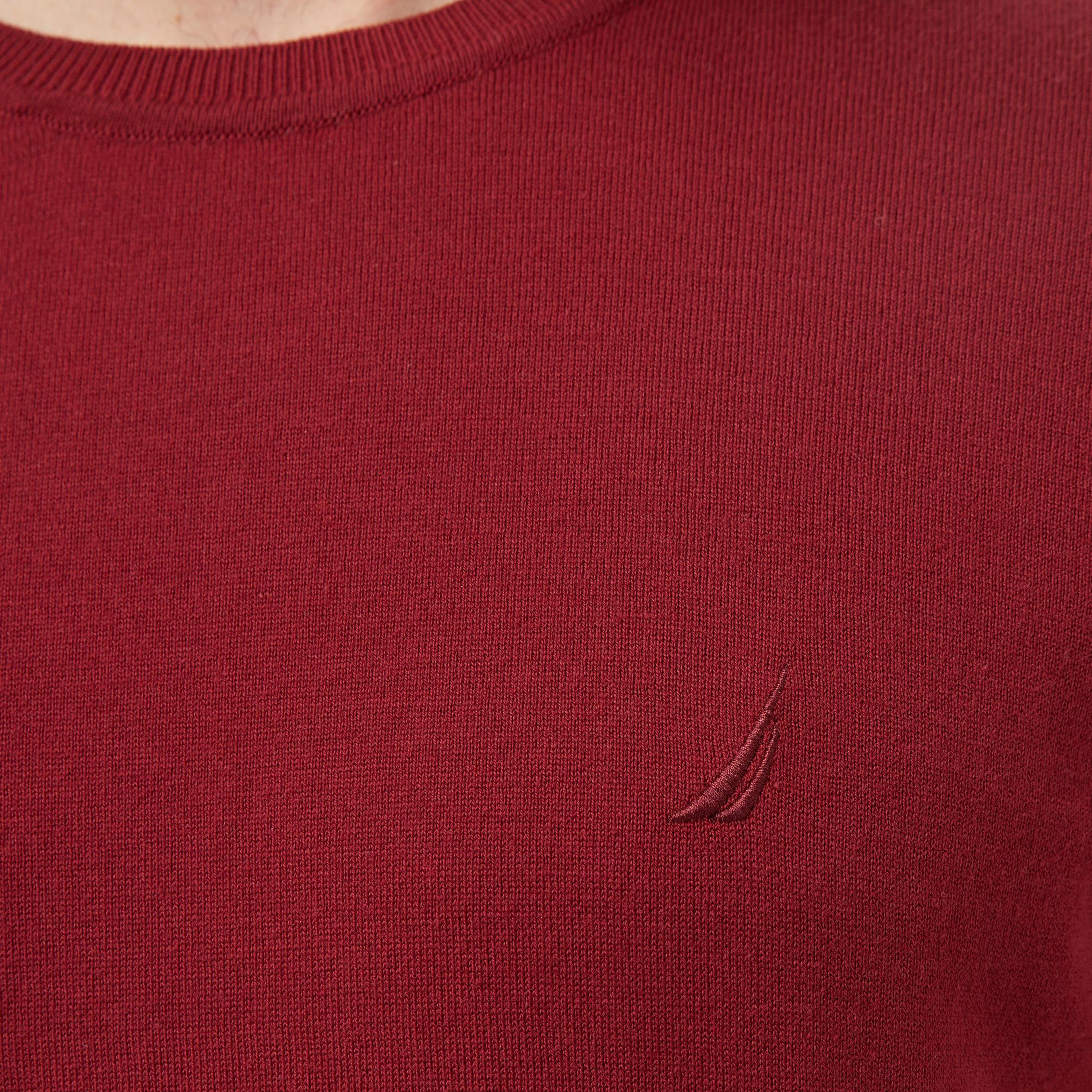 Nautica Erkek Bordo Regular Fit Kısa Kollu Triko