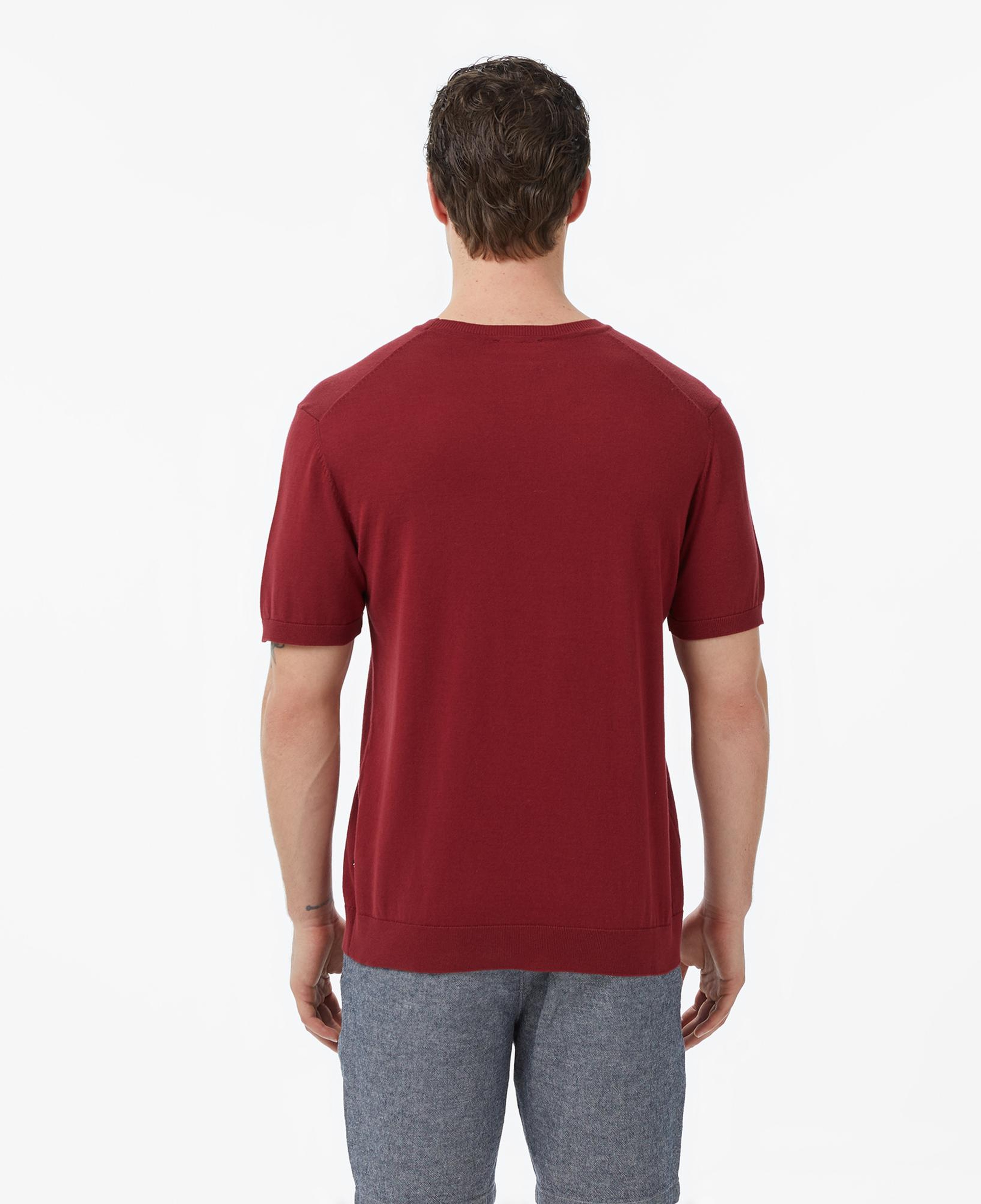 Nautica Erkek Bordo Regular Fit Kısa Kollu Triko