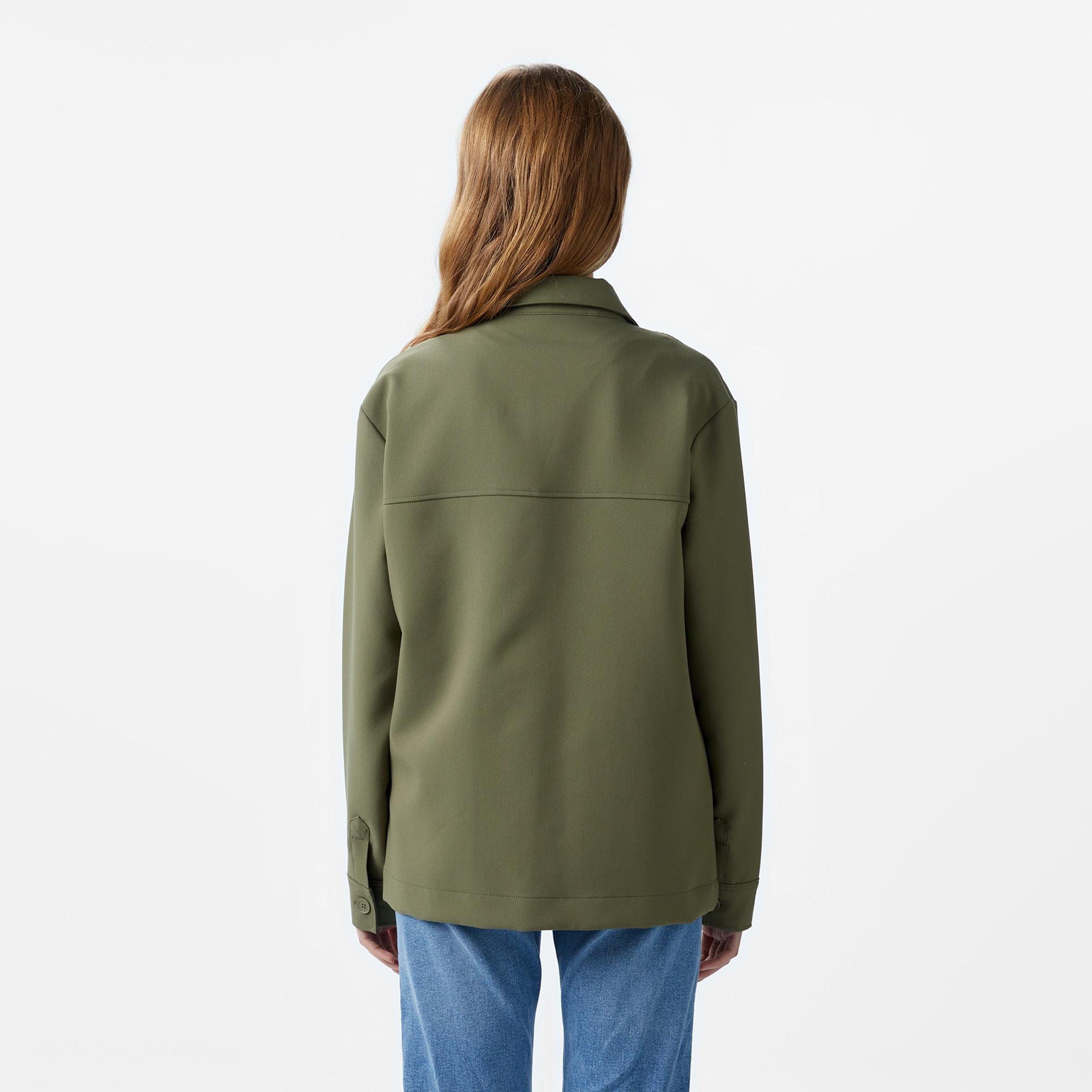 Lacoste Kadın Regular Fit Haki Gömlek