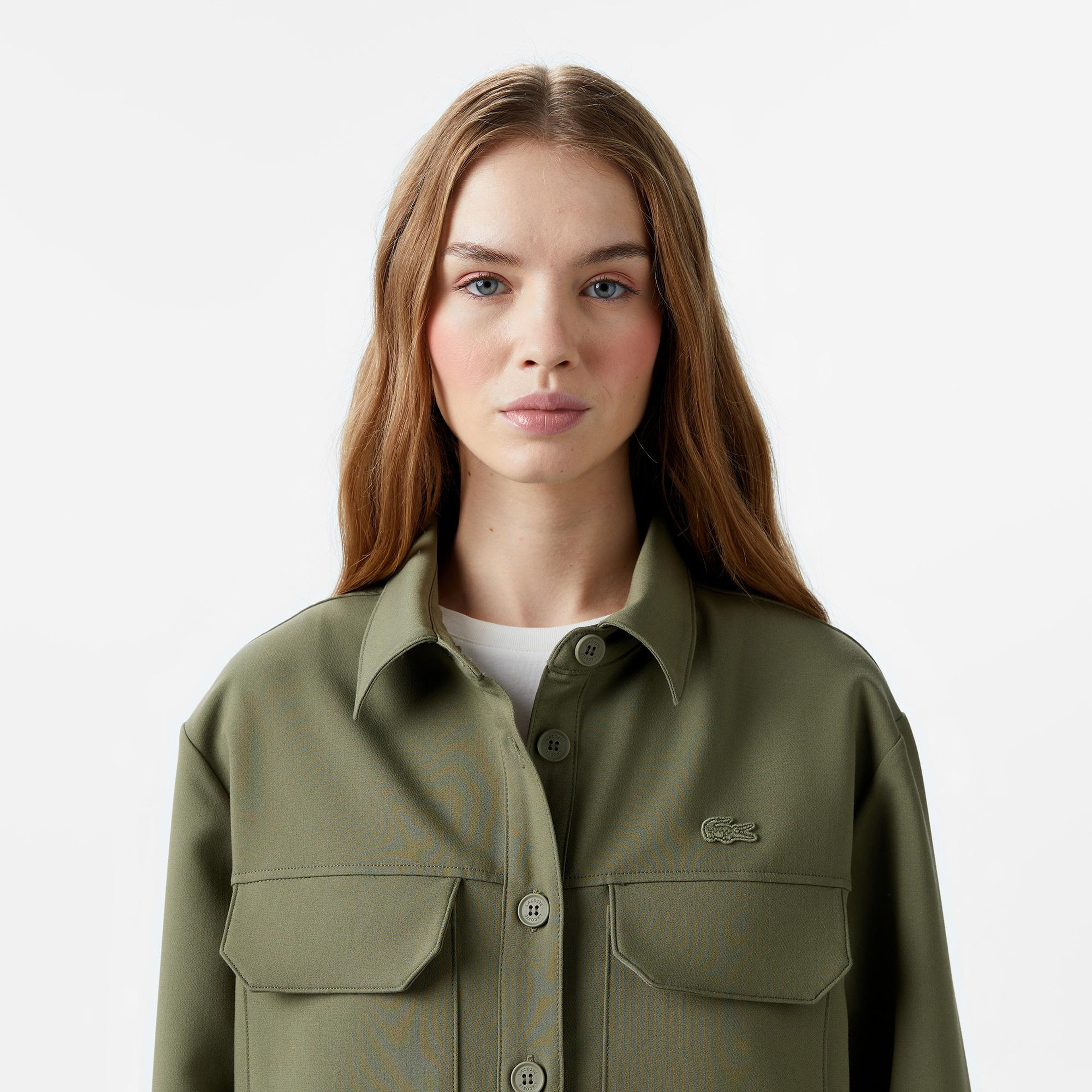 Lacoste Kadın Regular Fit Haki Gömlek