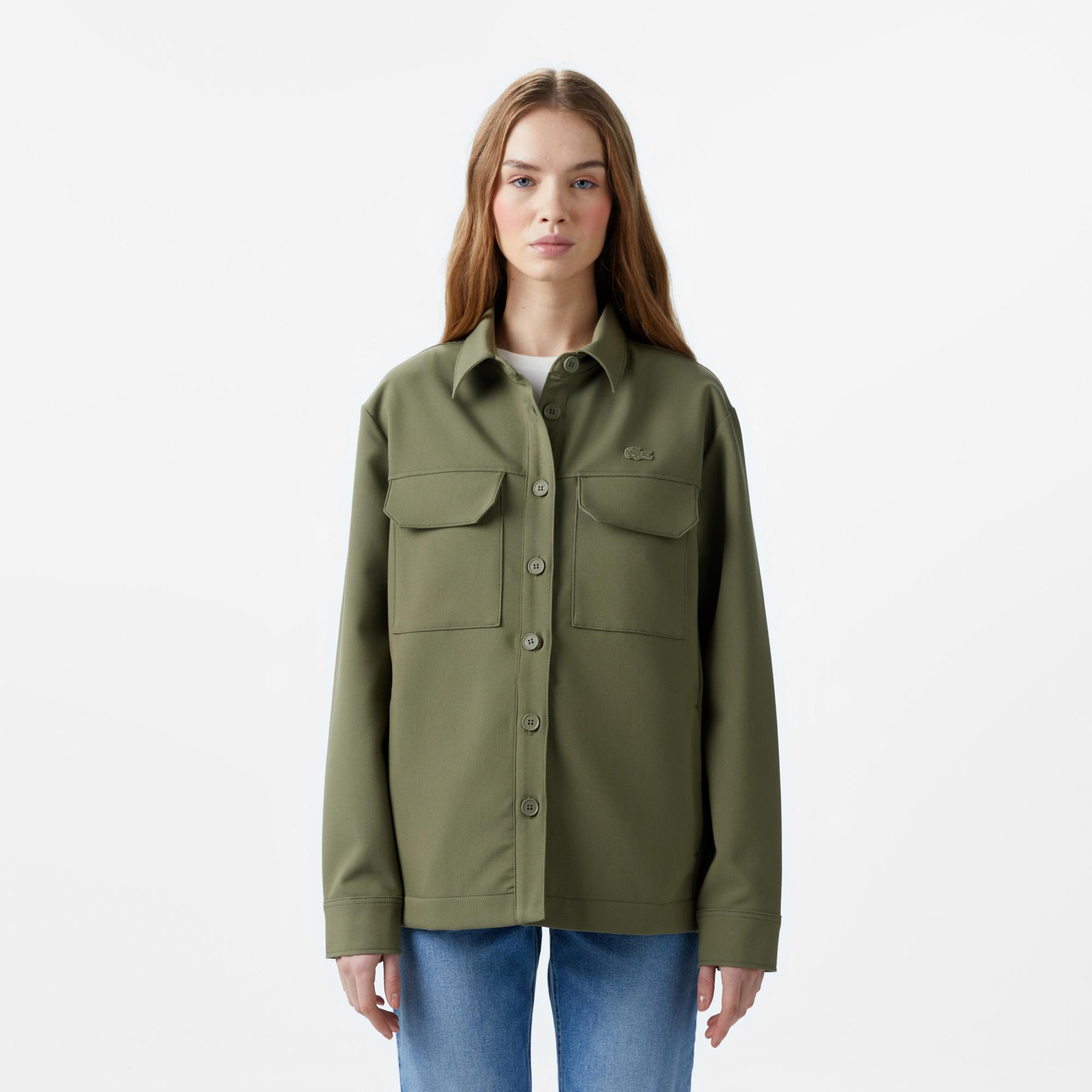 Lacoste Kadın Regular Fit Haki Gömlek